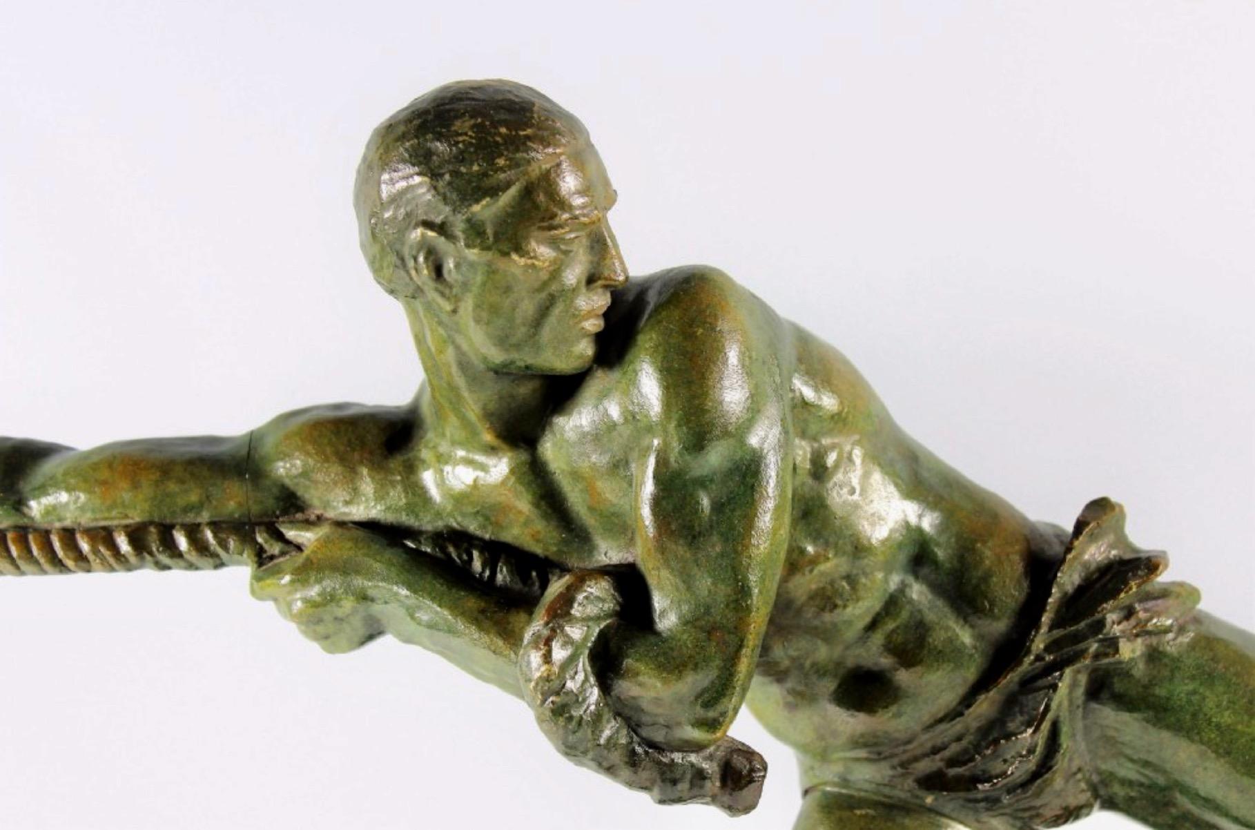 Art-déco-Skulptur von Pierre Le Faguays „Lariat“ aus Bronze (Art déco)