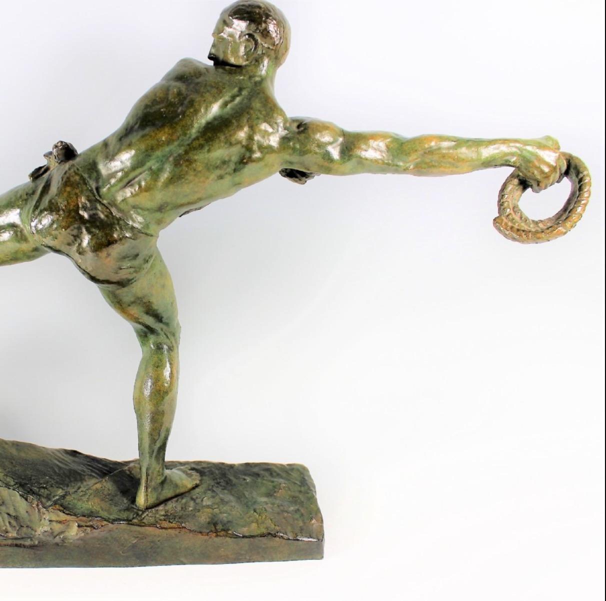 Art-déco-Skulptur von Pierre Le Faguays „Lariat“ aus Bronze (Frühes 20. Jahrhundert)