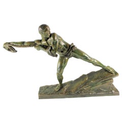 Used Art Deco Sculpture by Pierre Le Faguays "Lariat" Bronze