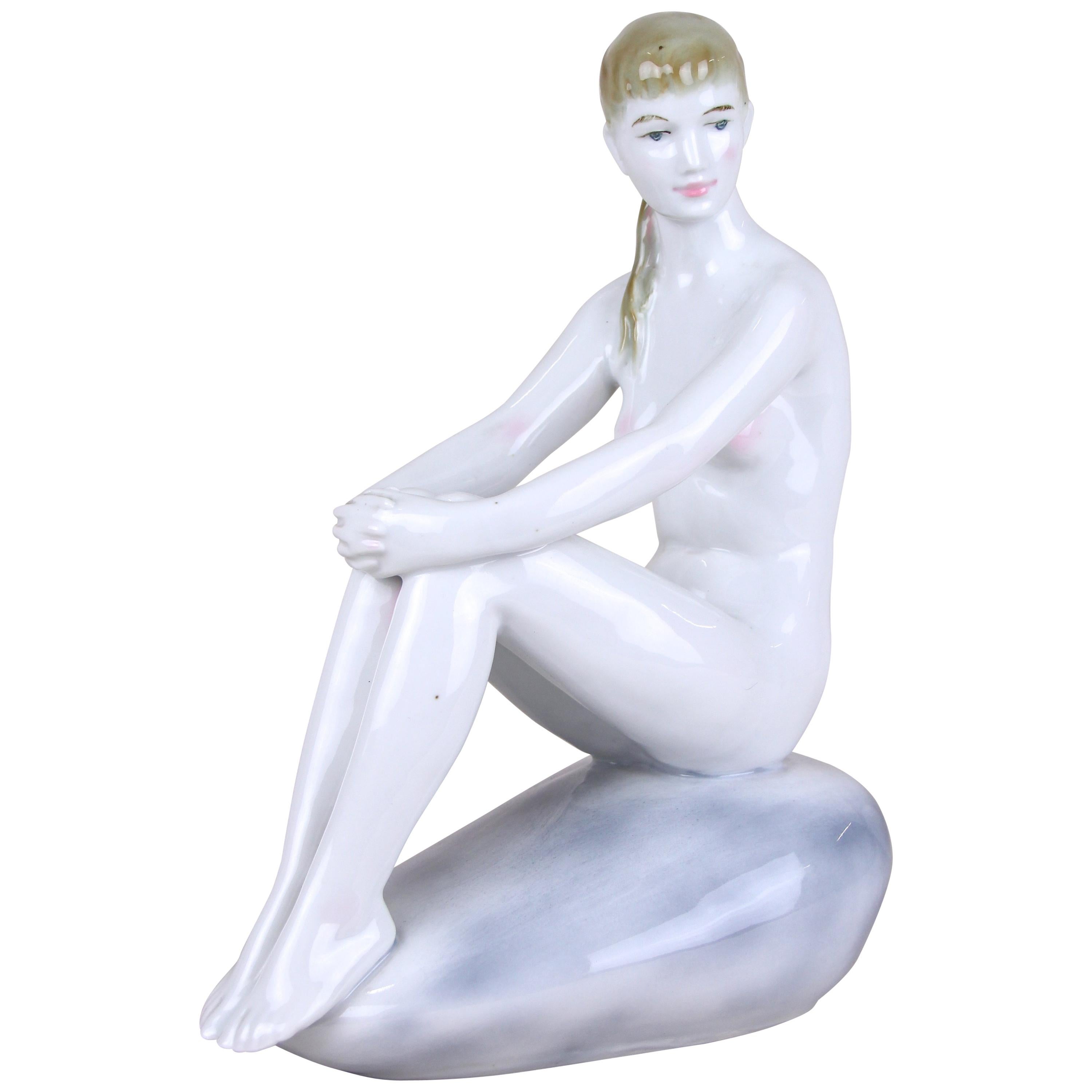 Art Deco Sculpture by Zsolnay Porcelain Polychromed, Hungary, circa 1930