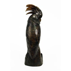 Sculpture Art Déco Cacatoés, Tête à Droite par Edouard-Marcel Sandoz
