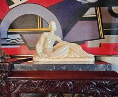 Art Déco sculpture ceramic signed odyv