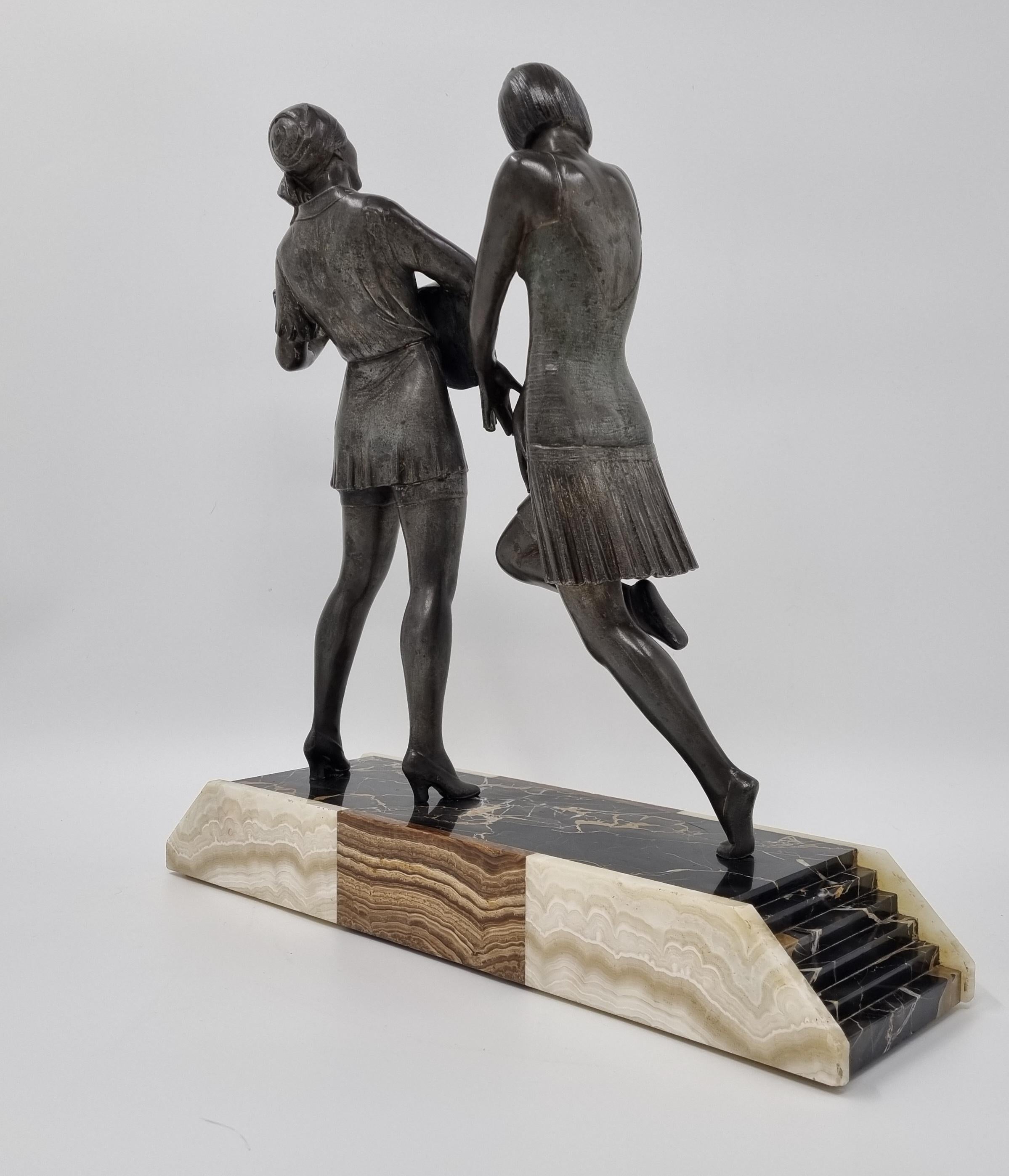 Art Deco Sculpture Dancer and Musician by Enrique Molins-Balleste For Sale 3