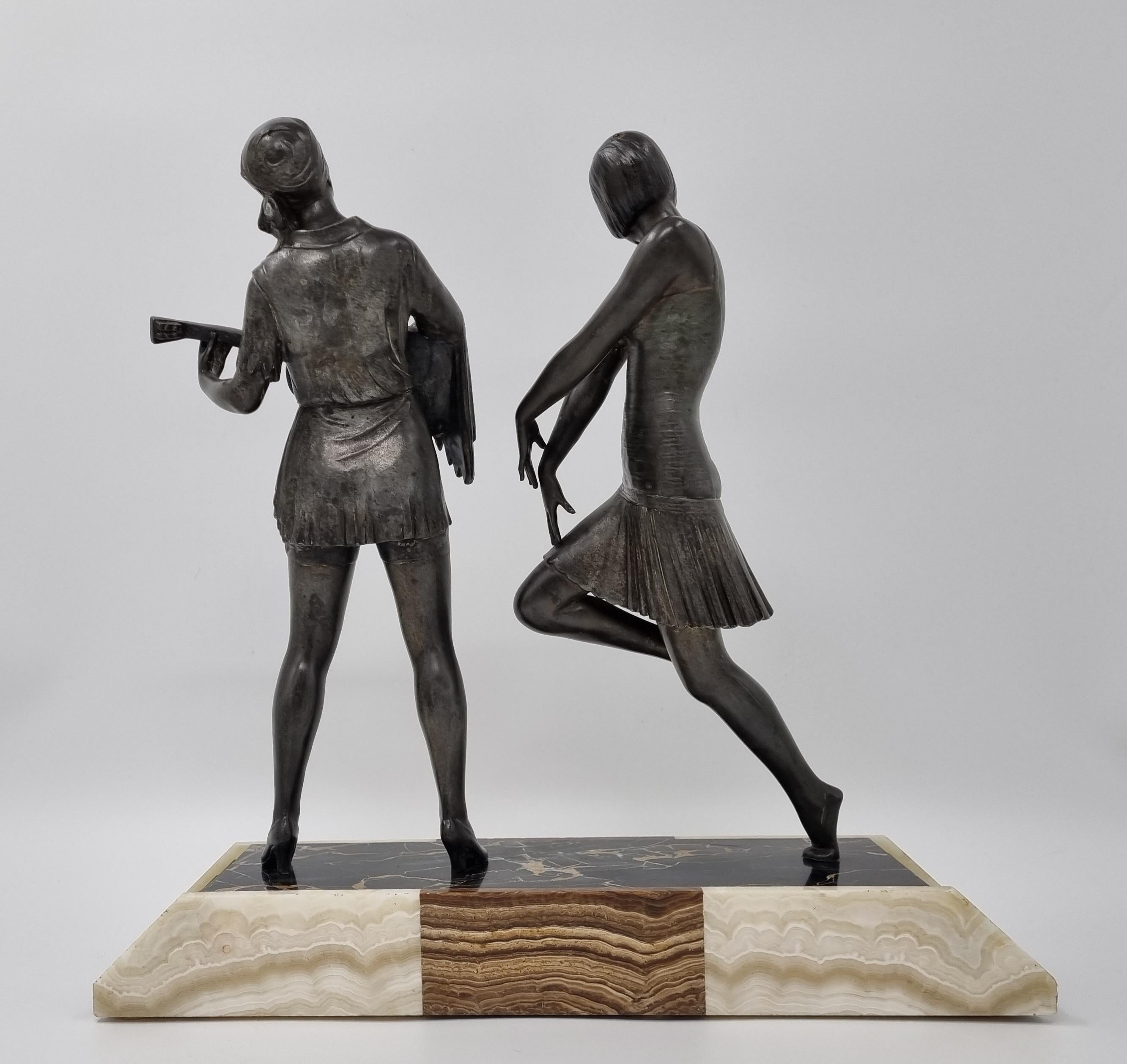Art Deco Sculpture Dancer and Musician by Enrique Molins-Balleste For Sale 1