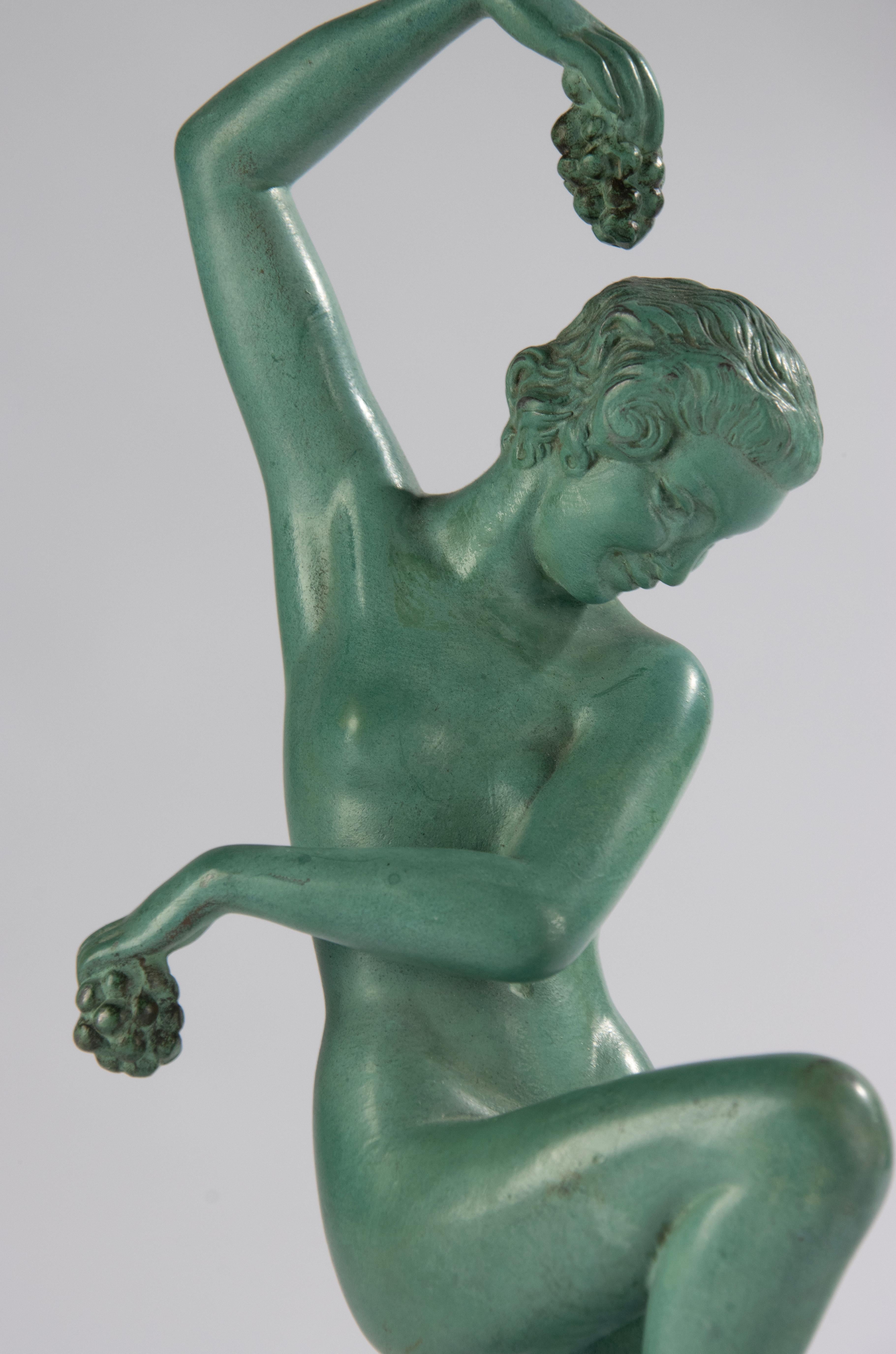 Scultura Art Déco - Donna che balla - Di DENIS - Max Verrier - Speltro patinato in vendita 5