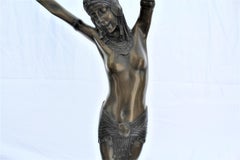Sculpture Art déco d'une danseuse égyptienne d'après D H Chiparus, bronze, base en marbre
