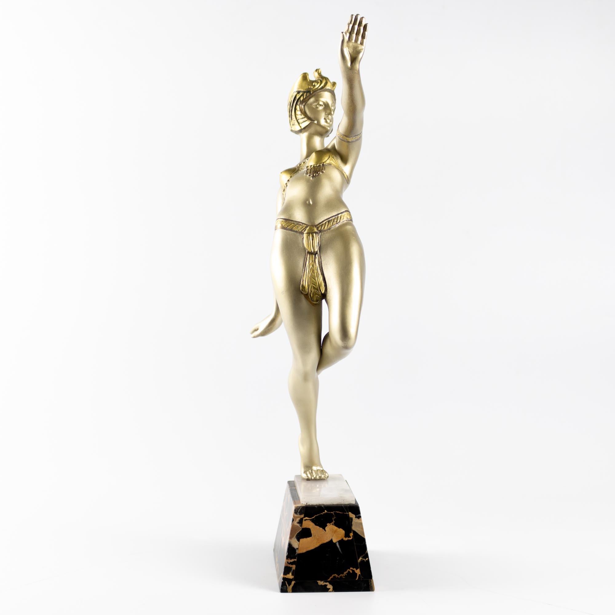 French Art Deco Sculpture Egyptian Dancer by Limousin