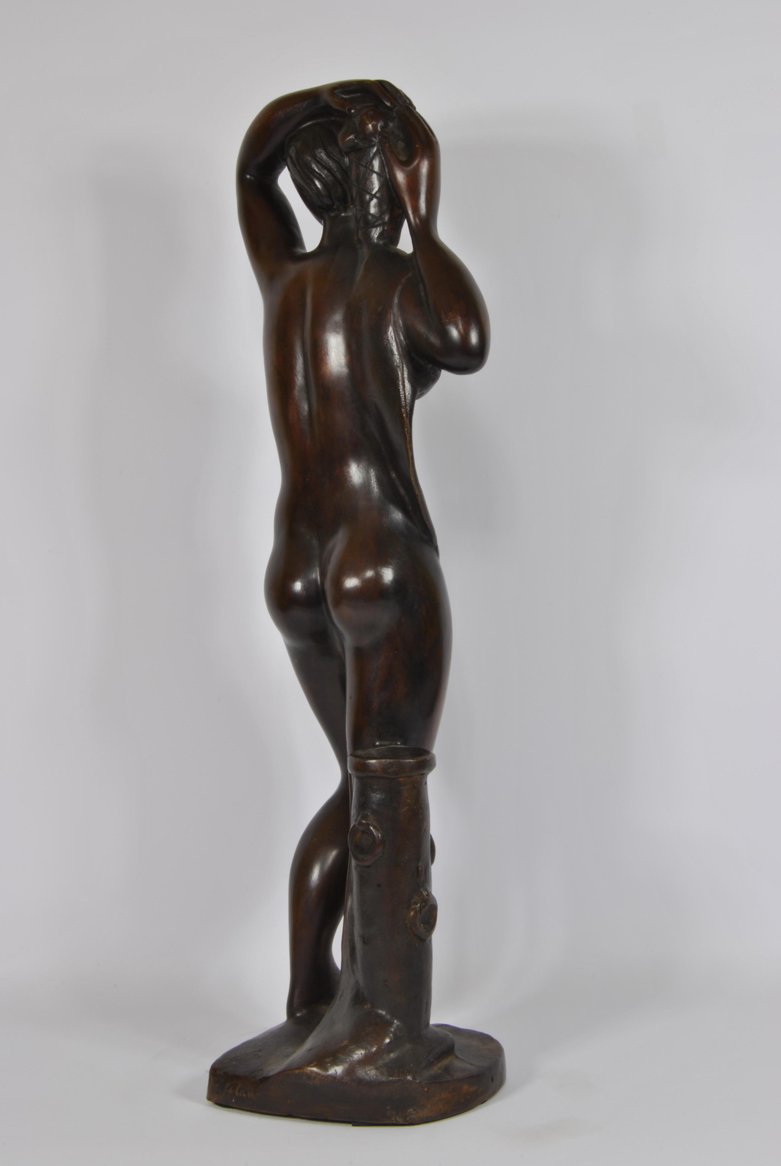 Sculpture Art déco entièrement en bronze, signée par le sculpteur Celano France, 1940 Bon état - En vente à Napoli, IT