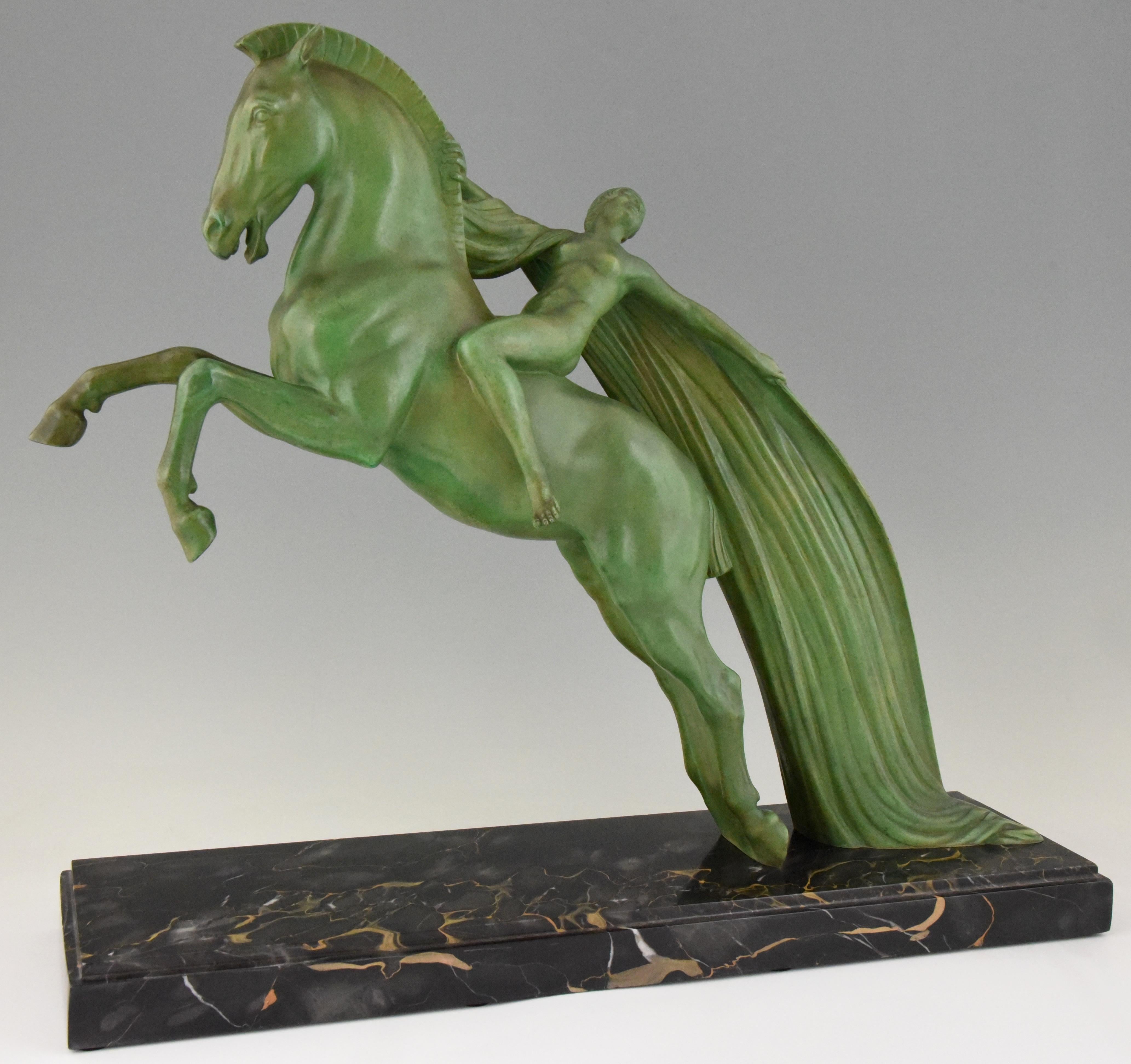 Art Deco Sculpture of a Female Nude on a Horse by Charles Charles  1930 France (Art déco)