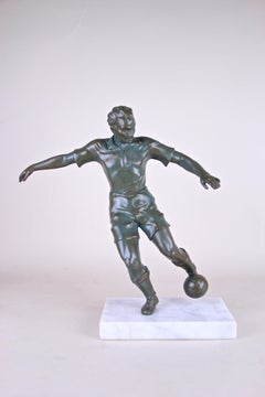 Art Deco Sculpture "Football Player" Bronzed, France, 1930