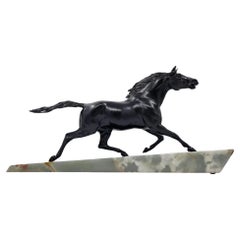 Antique Art Deco Sculpture Galloping Horse by Gonez 