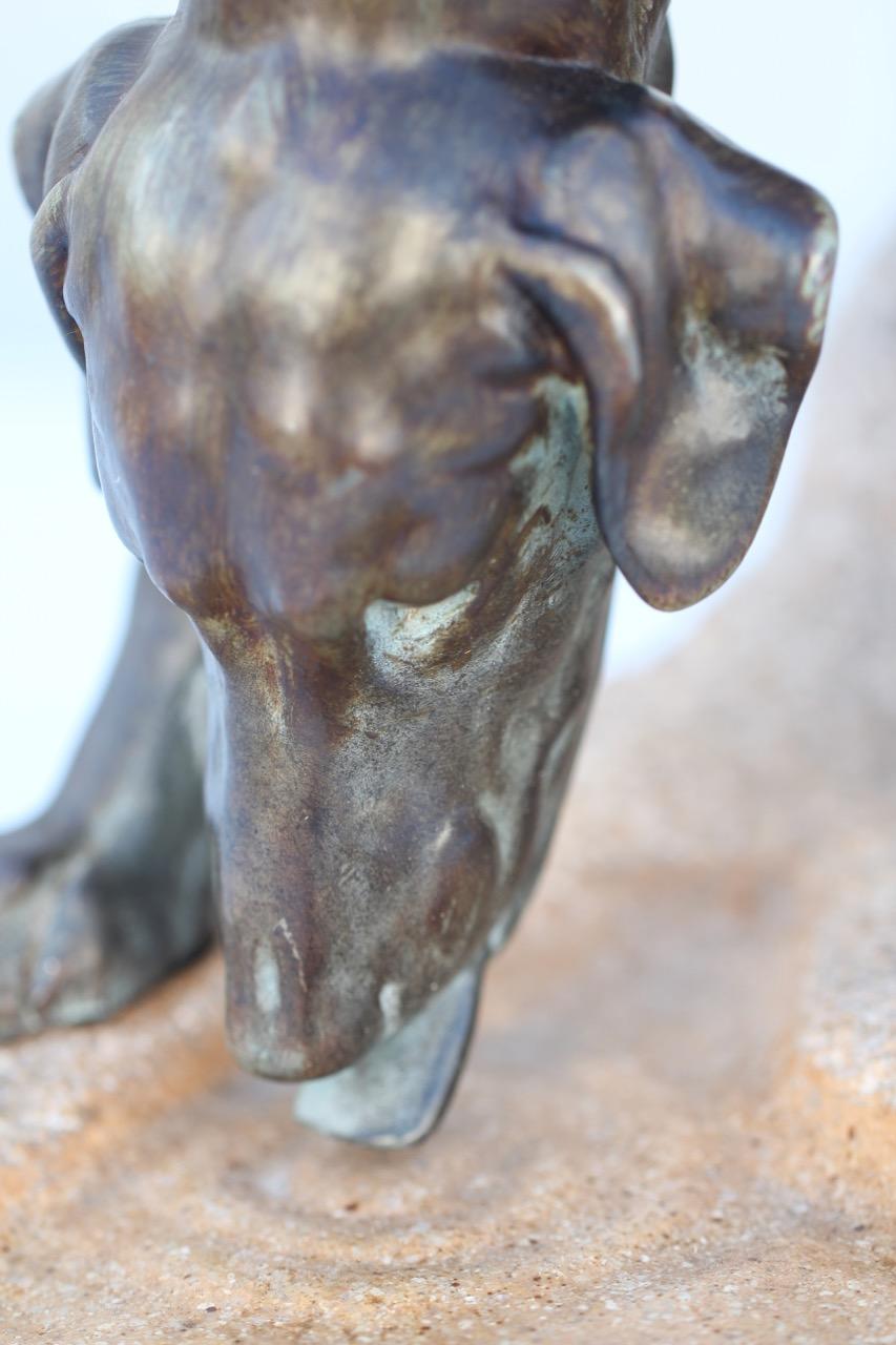 Art Deco Sculpture Greyhounds by Jules Edmond Masson for Max Le Verrier, France 5