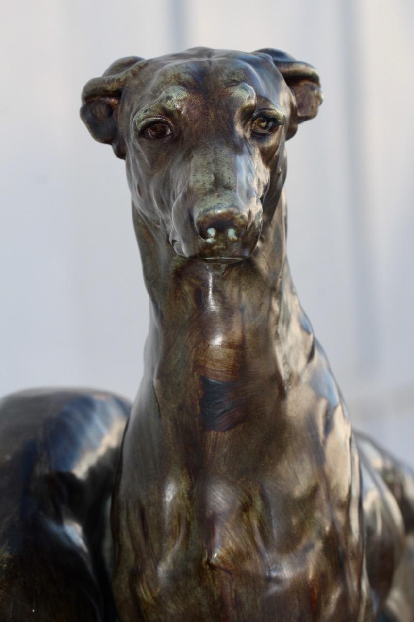 Bronze Art Deco Sculpture Greyhounds by Jules Edmond Masson for Max Le Verrier, France