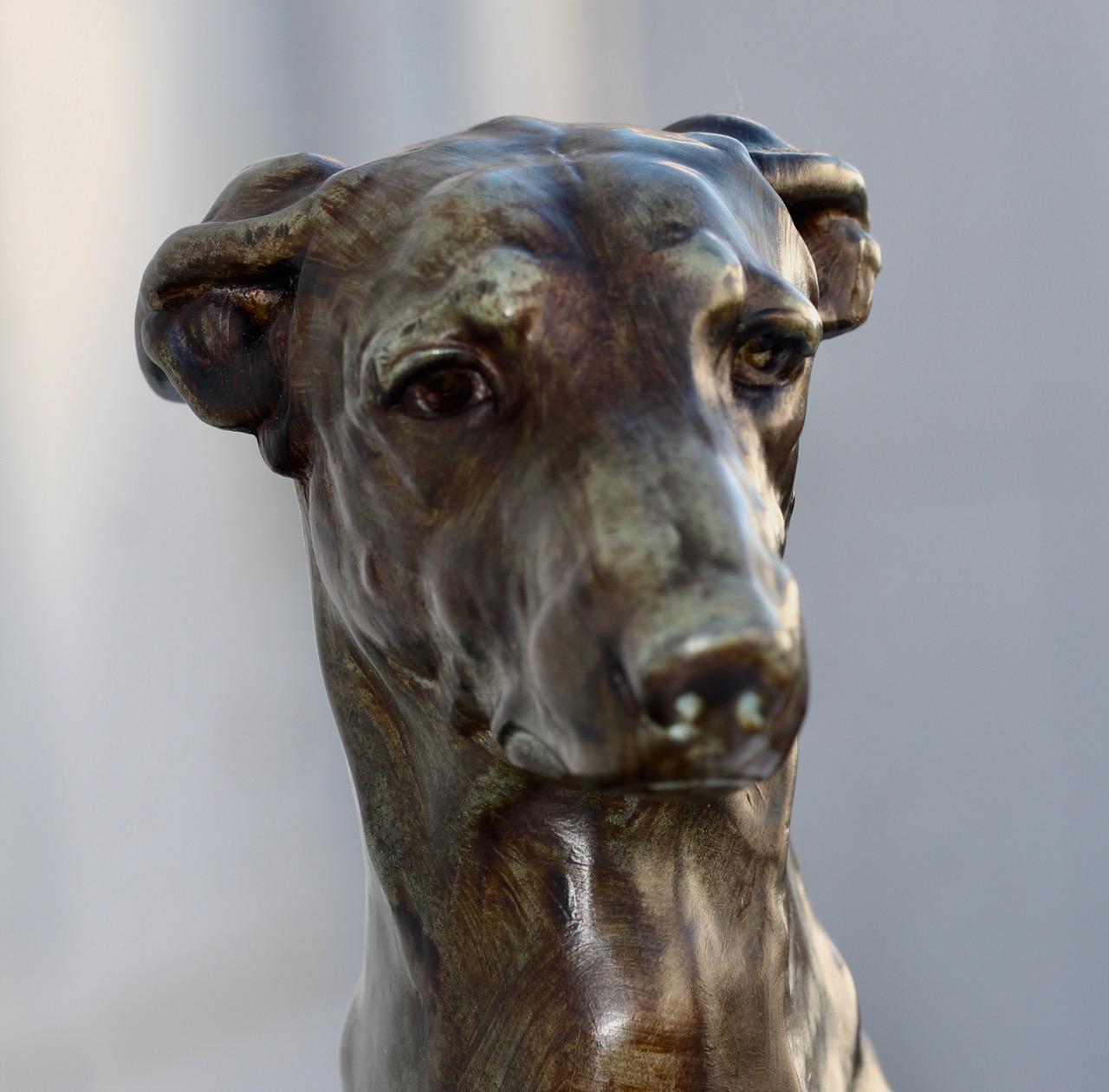 Art Deco Sculpture Greyhounds by Jules Edmond Masson for Max Le Verrier, France 1