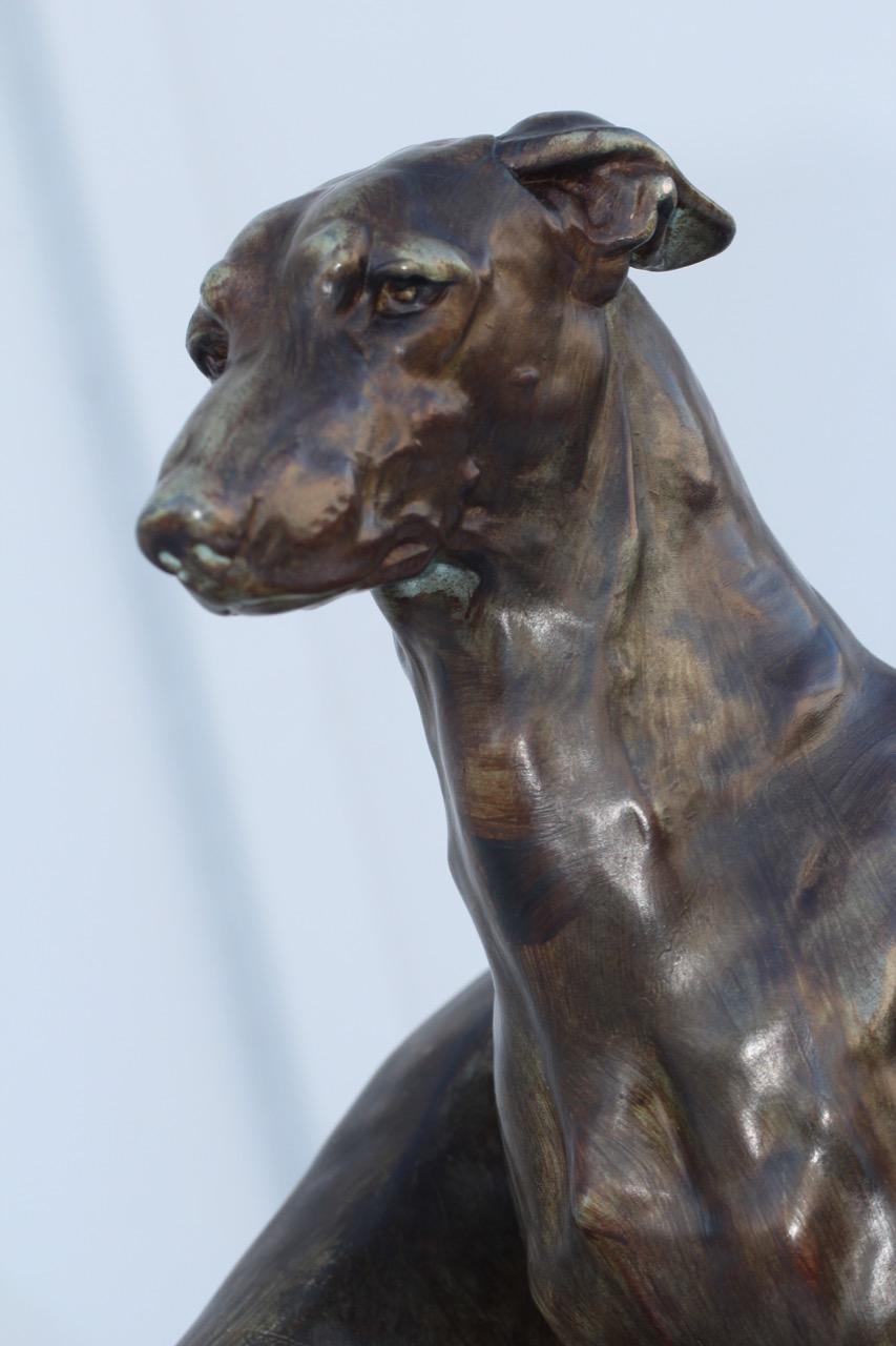 Art Deco Sculpture Greyhounds by Jules Edmond Masson for Max Le Verrier, France 2