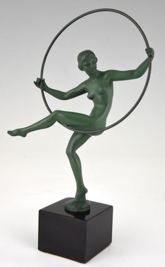Art Deco Sculpture Hoop Dancer Briand, Marcel Andre Bouraine