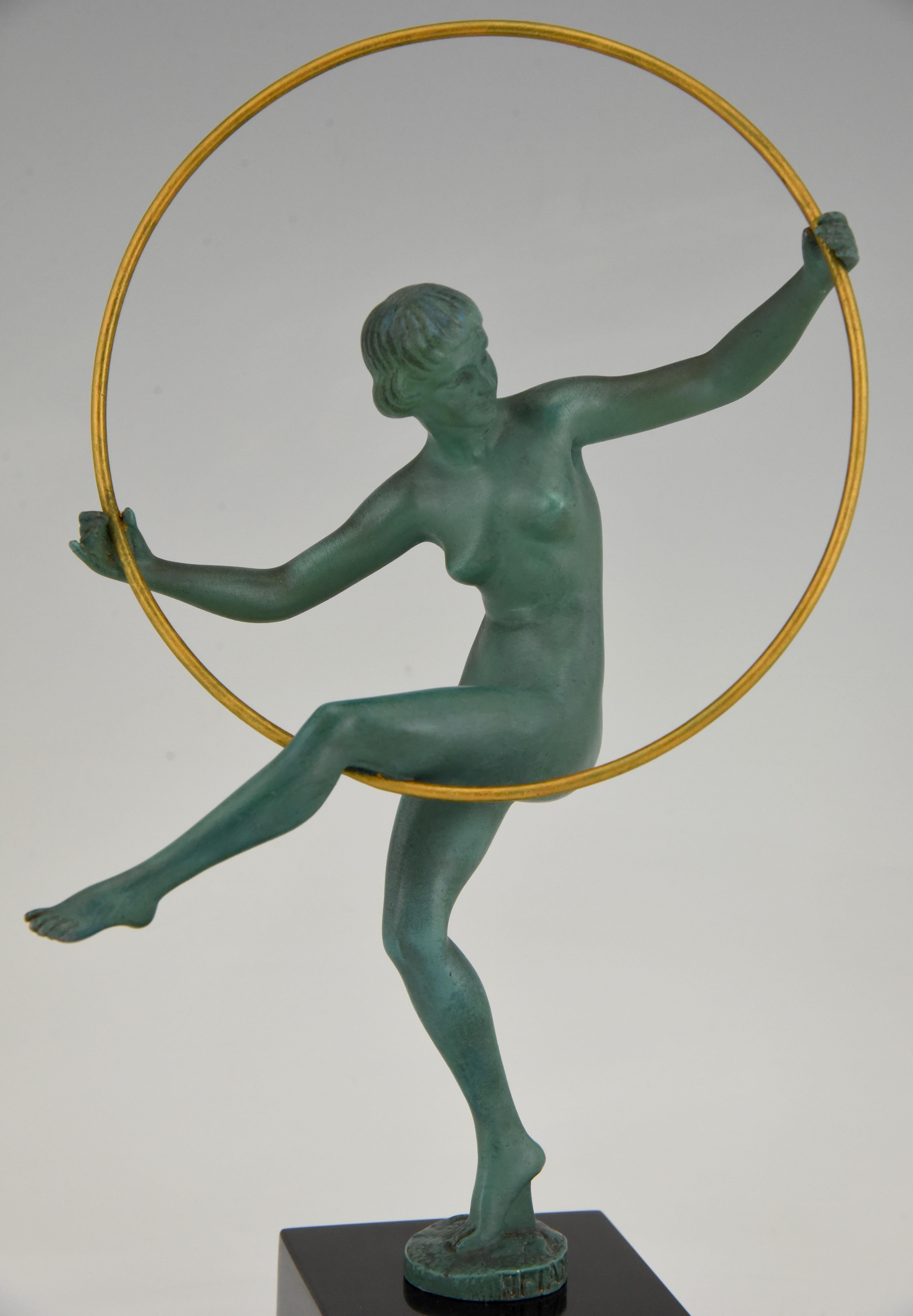 Art Deco Sculpture Hoop Dancer Briand, Marcel Andre Bouraine France, 1930 2