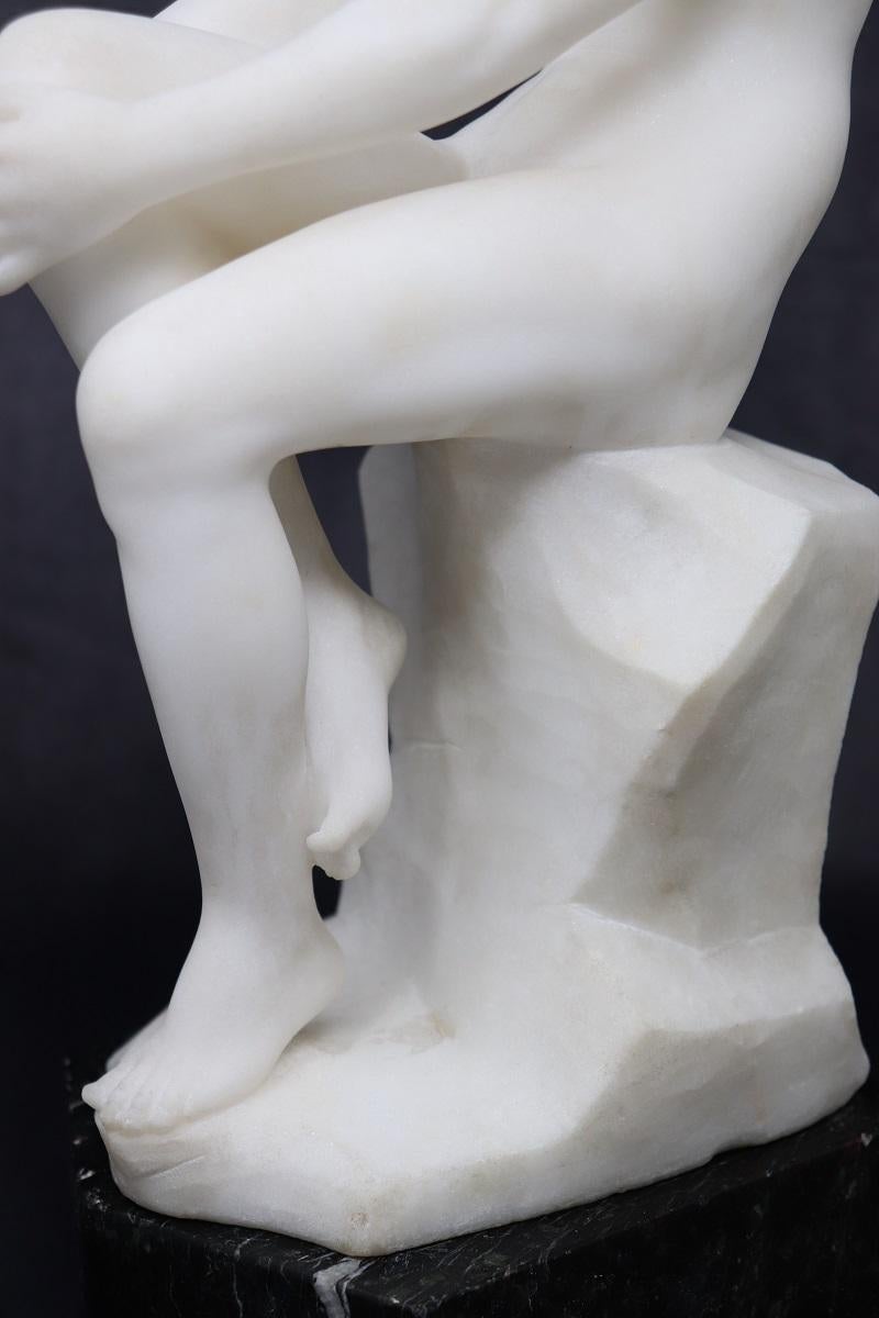 Escultura Art Déco en Mármol Blanco Precioso de Carrara, Mujer Desnuda, Italia Años 20 en venta 4
