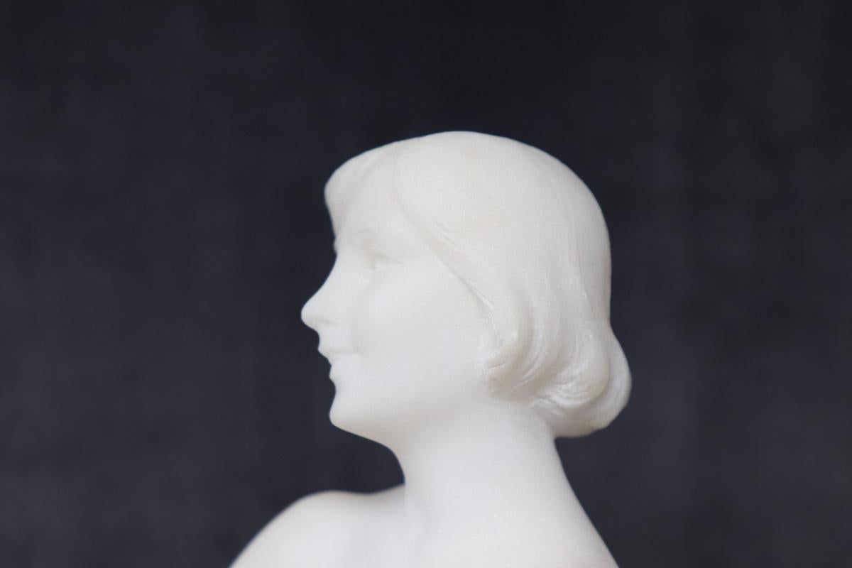 Escultura Art Déco en Mármol Blanco Precioso de Carrara, Mujer Desnuda, Italia Años 20 en venta 5