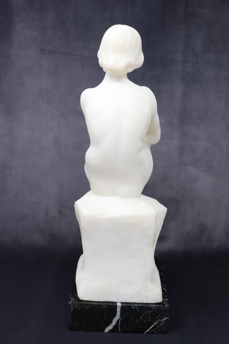 Escultura Art Déco en Mármol Blanco Precioso de Carrara, Mujer Desnuda, Italia Años 20 en venta 6