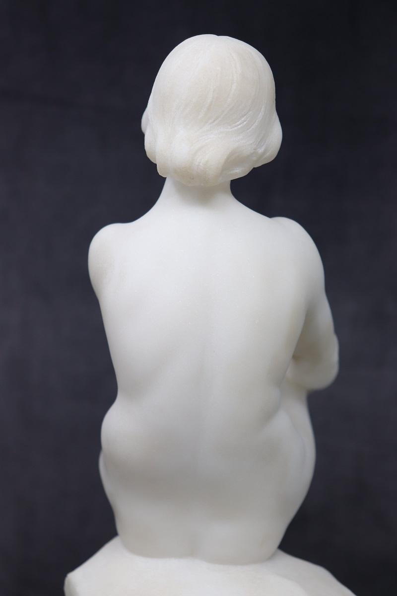 Escultura Art Déco en Mármol Blanco Precioso de Carrara, Mujer Desnuda, Italia Años 20 en venta 7