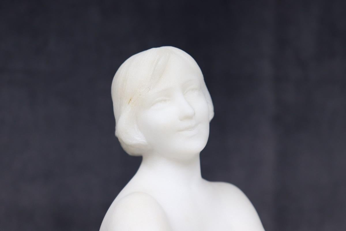 Escultura Art Déco en Mármol Blanco Precioso de Carrara, Mujer Desnuda, Italia Años 20 en venta 11