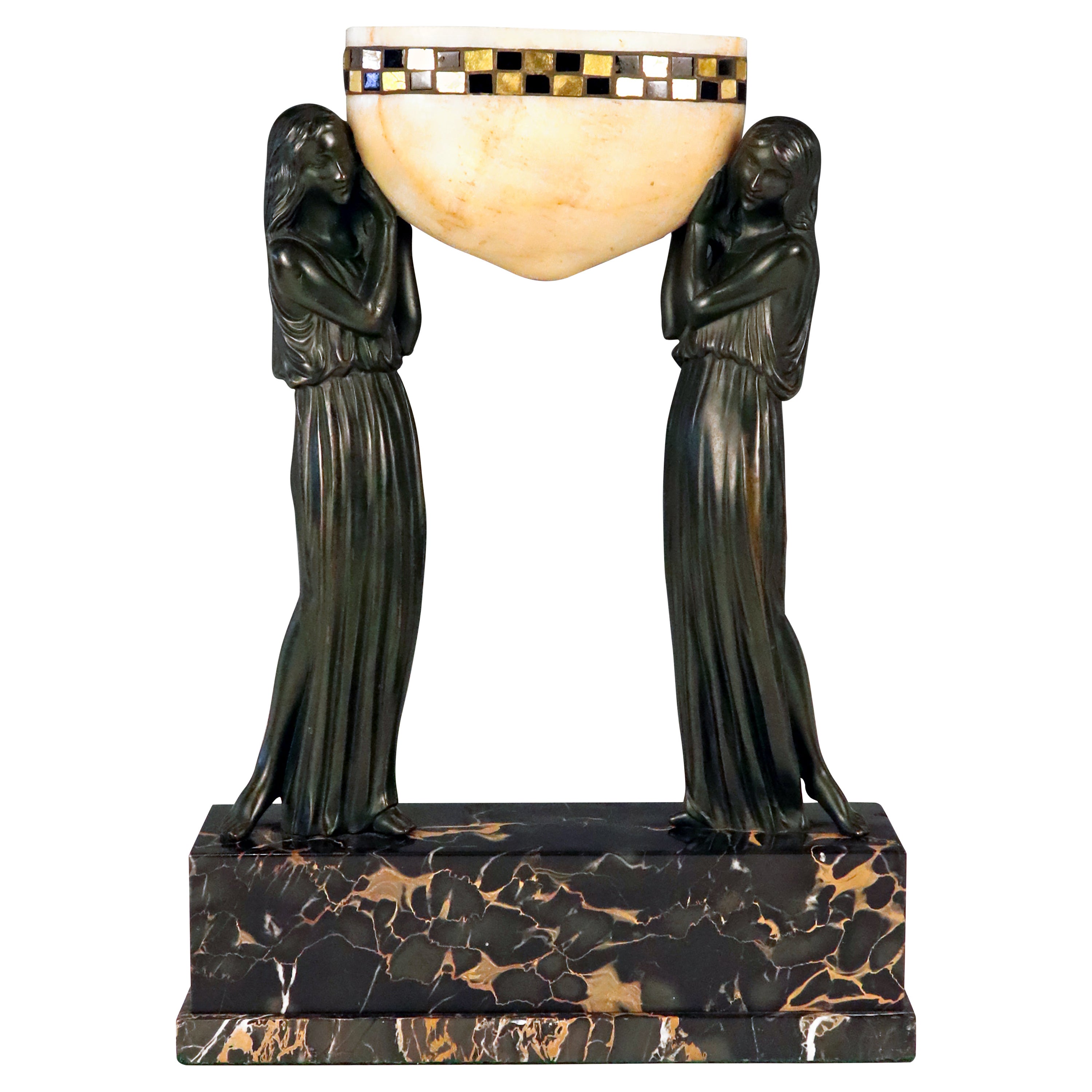 Art Deco Sculpture/Lamp Les Porteuses d'Eau 'The water carriers' For Sale