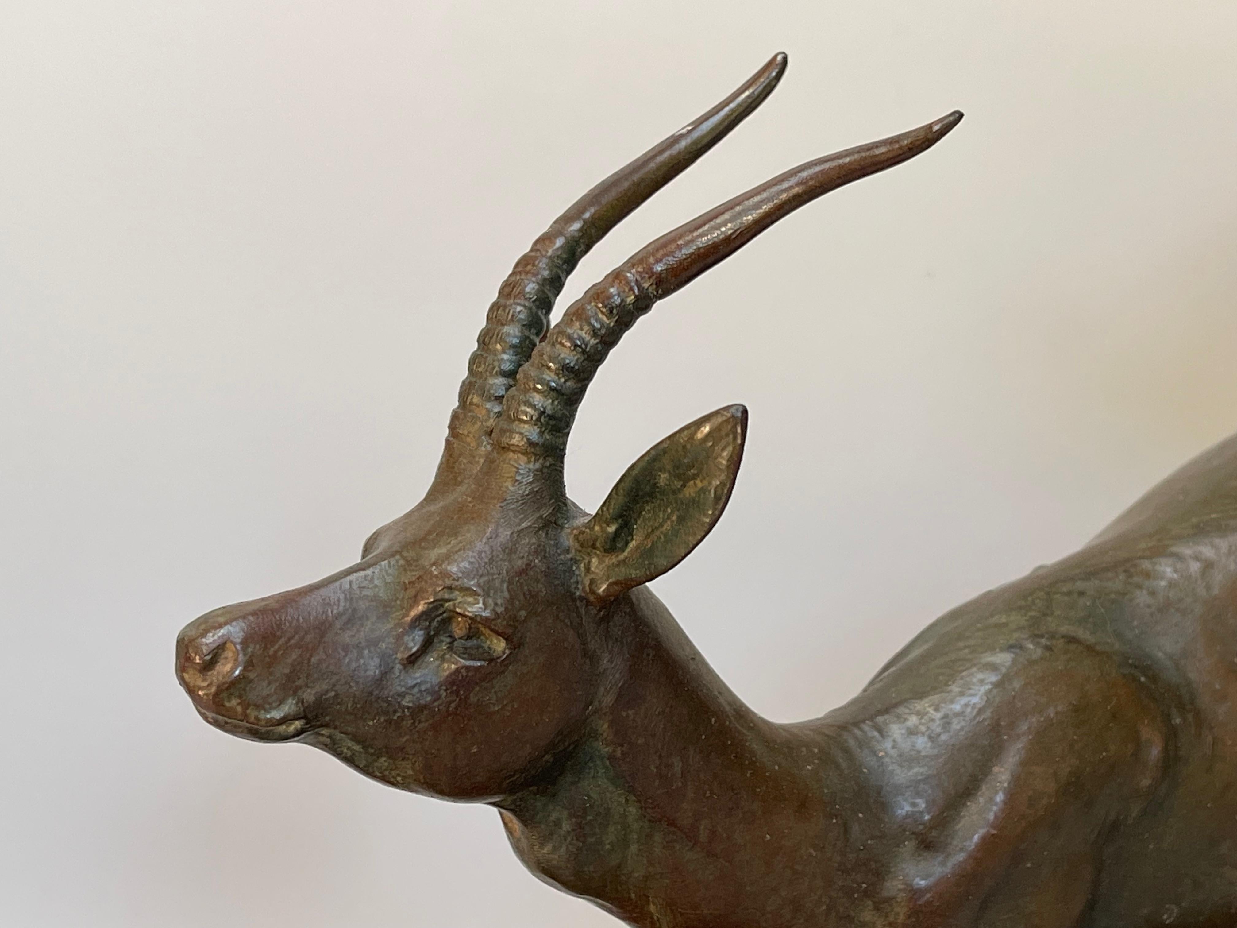 Art déco-Skulptur „Leap of Gazelles“ von Plagnet im Angebot 2