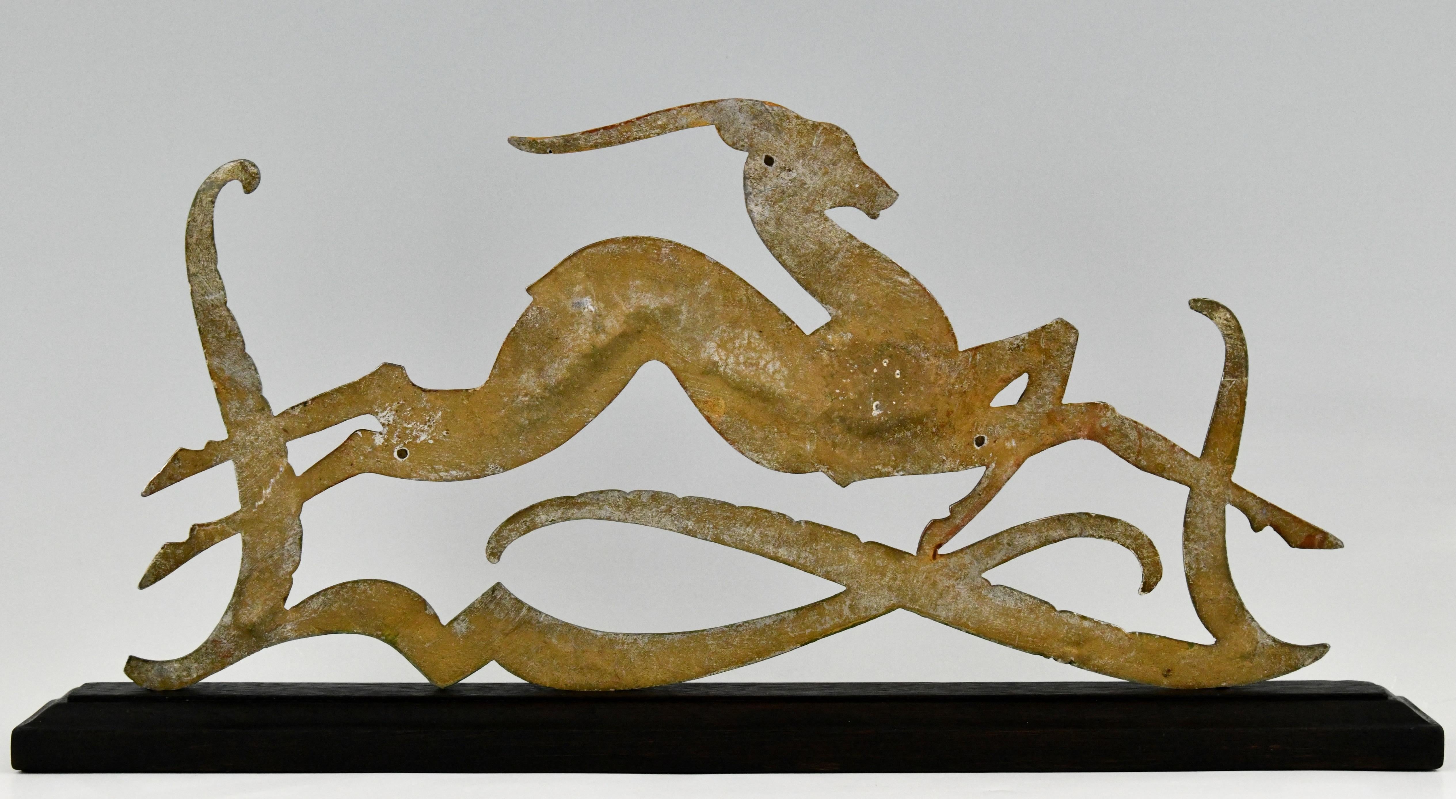 French Art Deco Sculpture Leaping Deer, France, 1930
