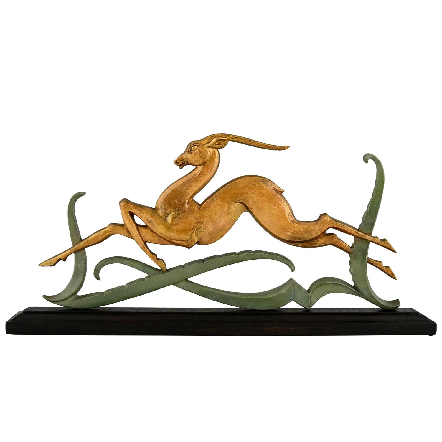 Art Deco Sculpture Leaping Deer, France, 1930