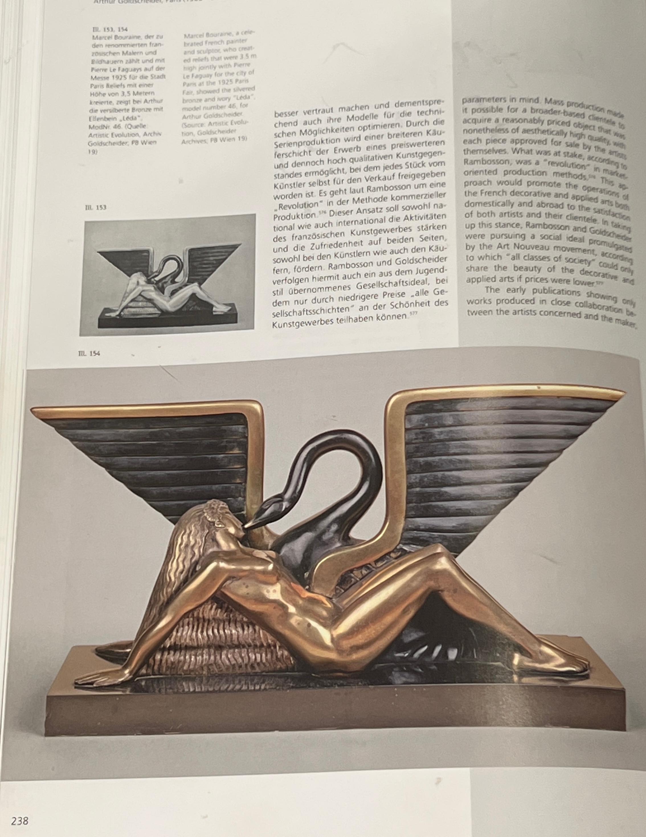 Sculpture Art Déco Léda et le Swan par Marcel Bouraine Bon état - En vente à Miami, FL