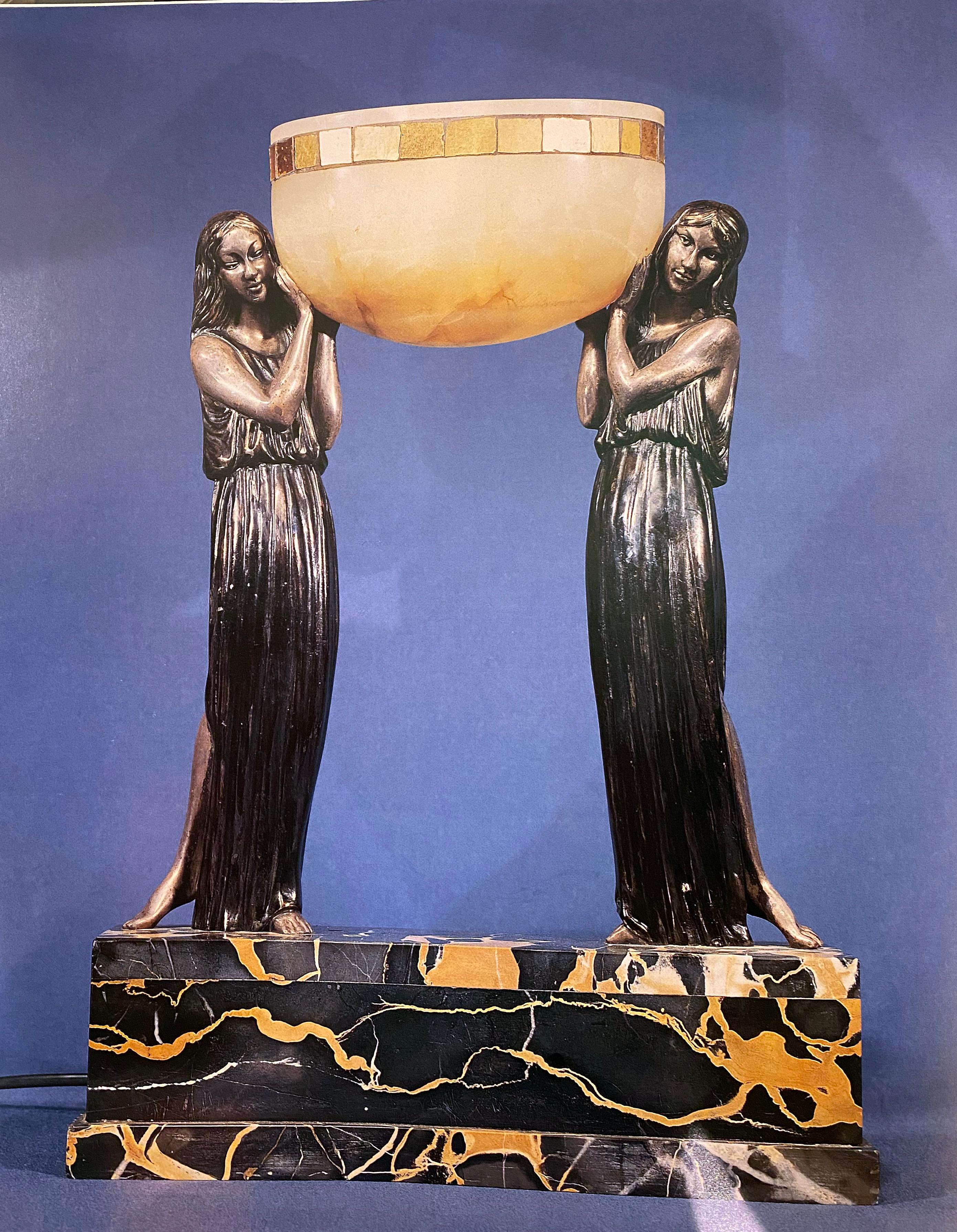Art Deco Sculpture/Lamp Les Porteuses d'Eau 'The water carriers' For Sale 2