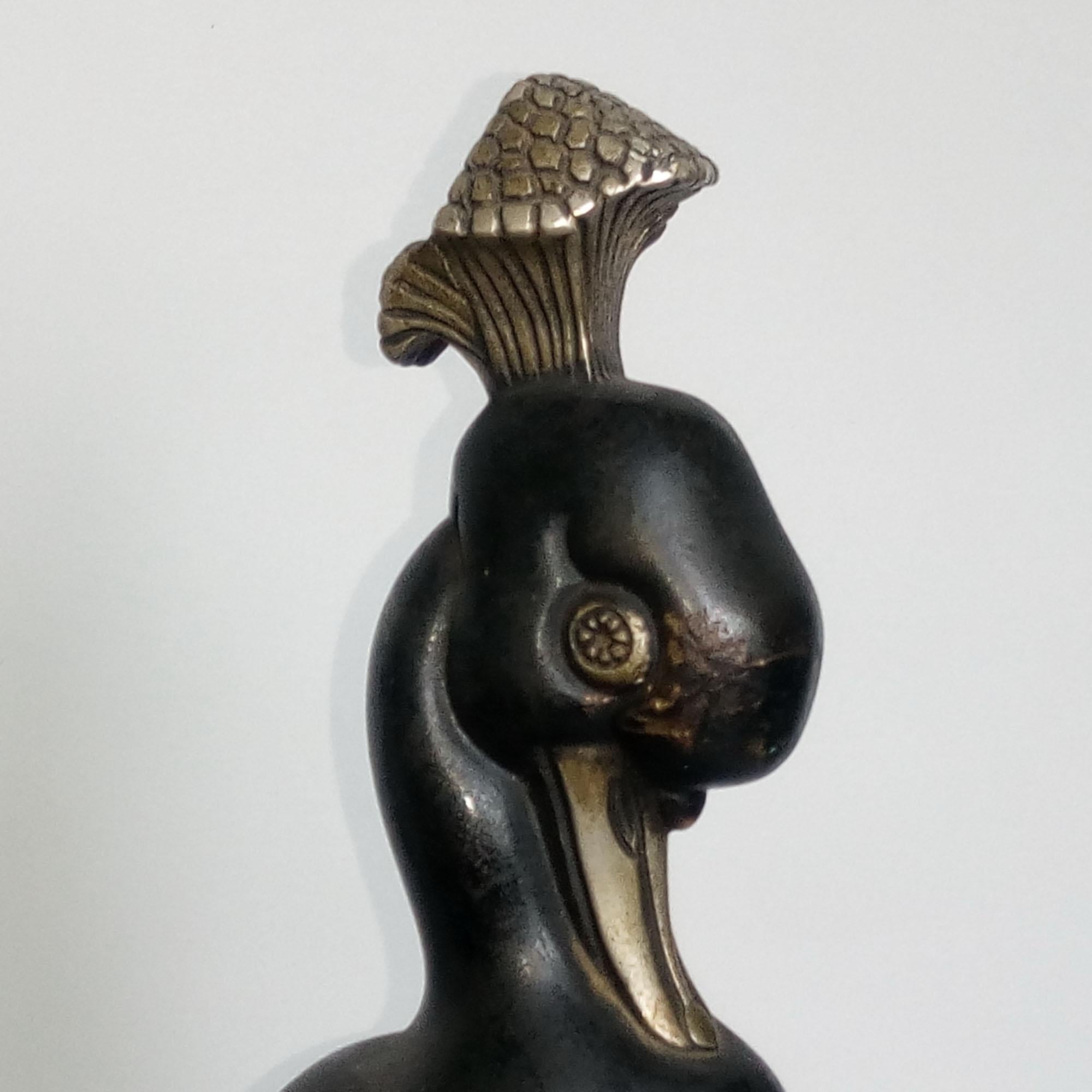 Sculpture Art déco canard mandarin avec touffe de Marie Louise Simard en vente 7
