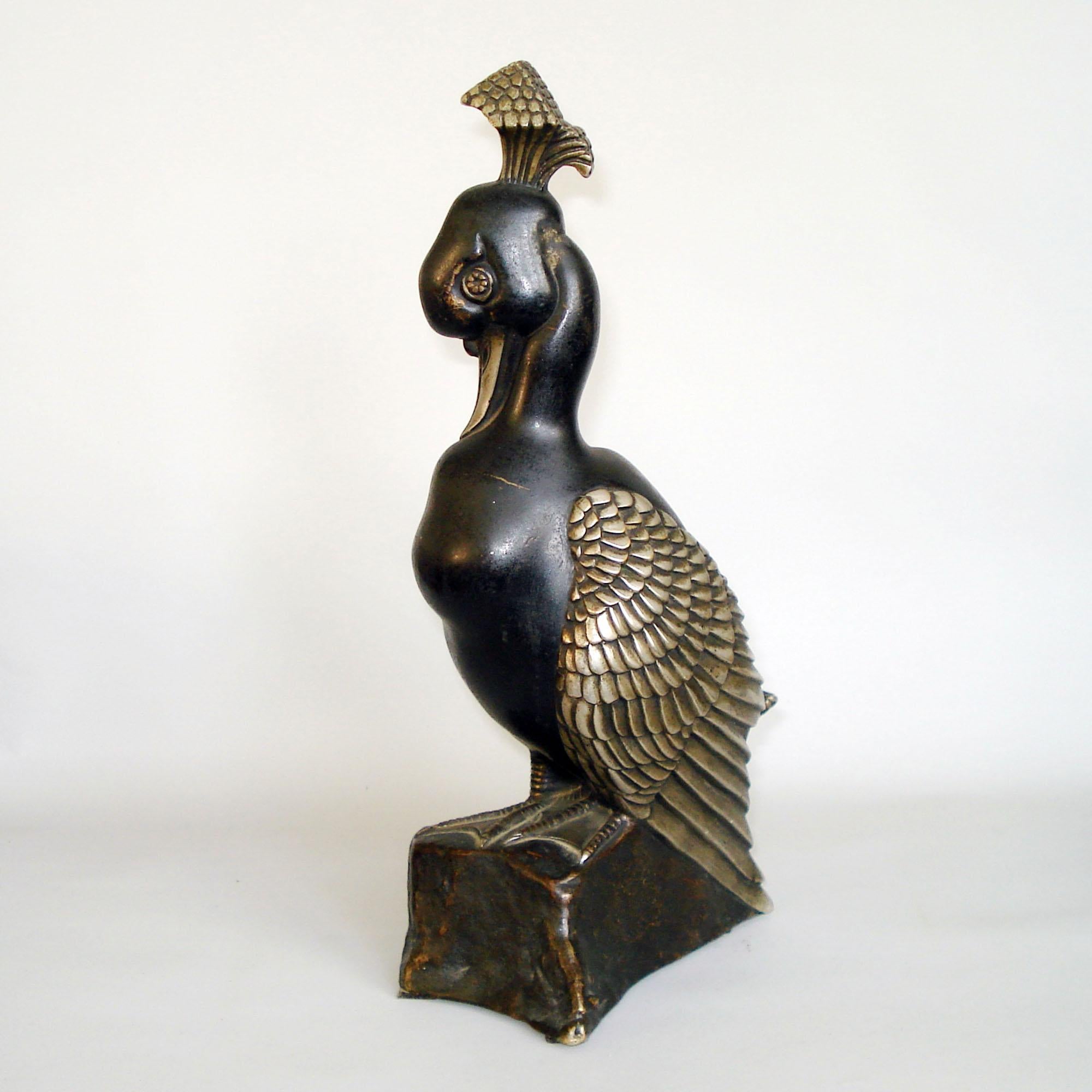 Sculpture Art déco canard mandarin avec touffe de Marie Louise Simard en vente 2