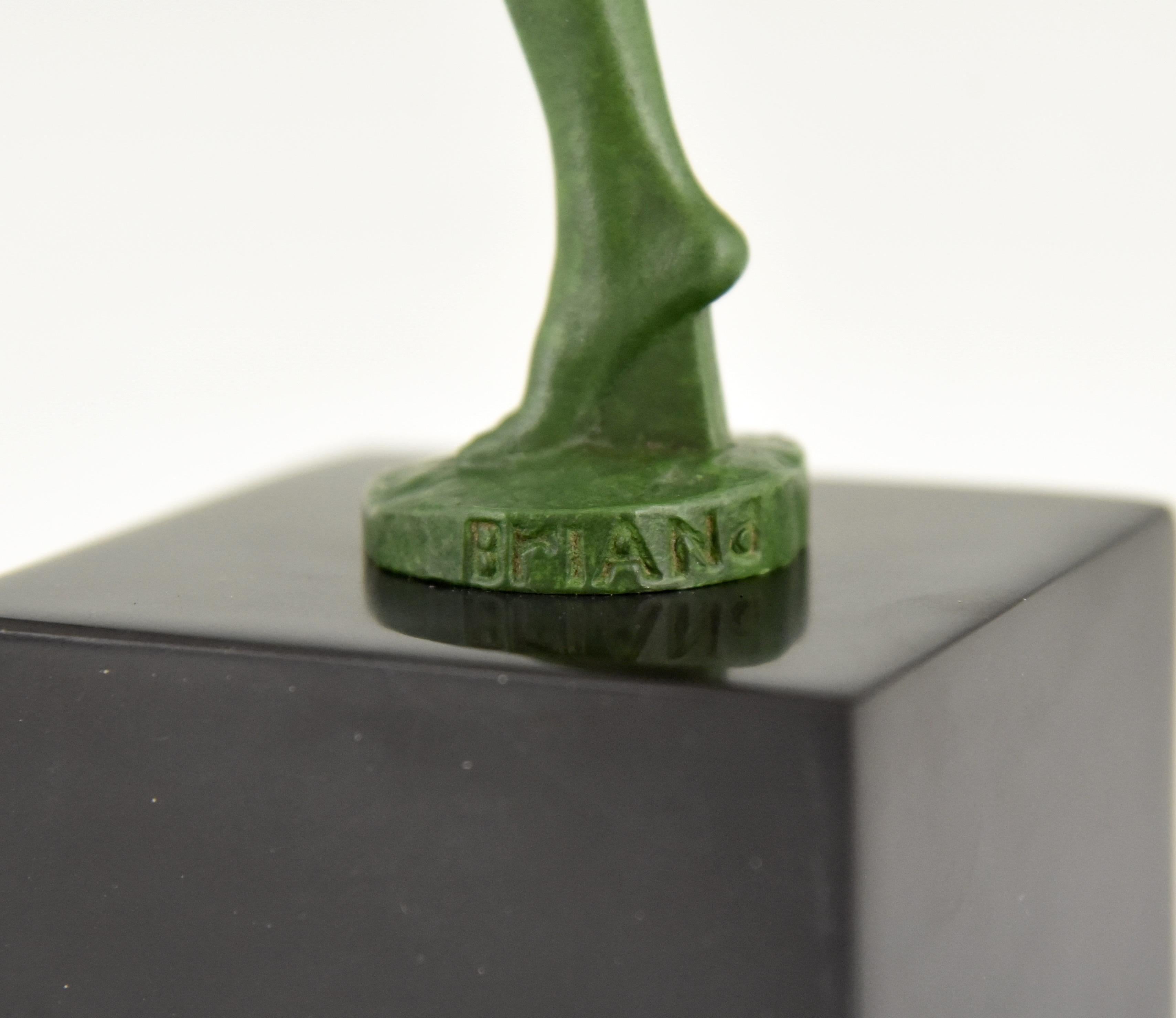 Art Deco Sculpture Nu Oiseau Danseur Briand Marcel Bouraine France 1930 1