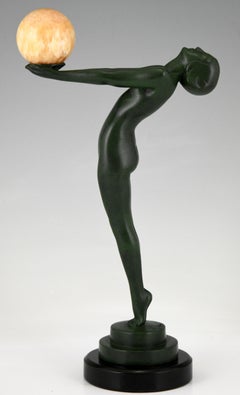 Art Deco Sculpture Nude with Ball Max Le Verrier, France, 1930