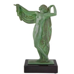 Art Deco Sculpture of a Bathing Nude Fayral, Pierre Le Faguays France, 1930