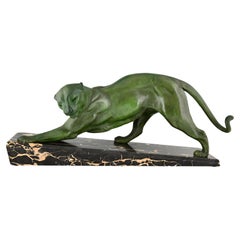 Art Deco Sculpture of a Panther by Plagnet, France, 1930