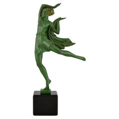 Art Deco Sculpture of a Dancer Allégresse Fayral for Max Le Verrier France 1930