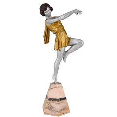 Sculpture Art Déco d'une danseuse Emile Carlier:: France:: 1930