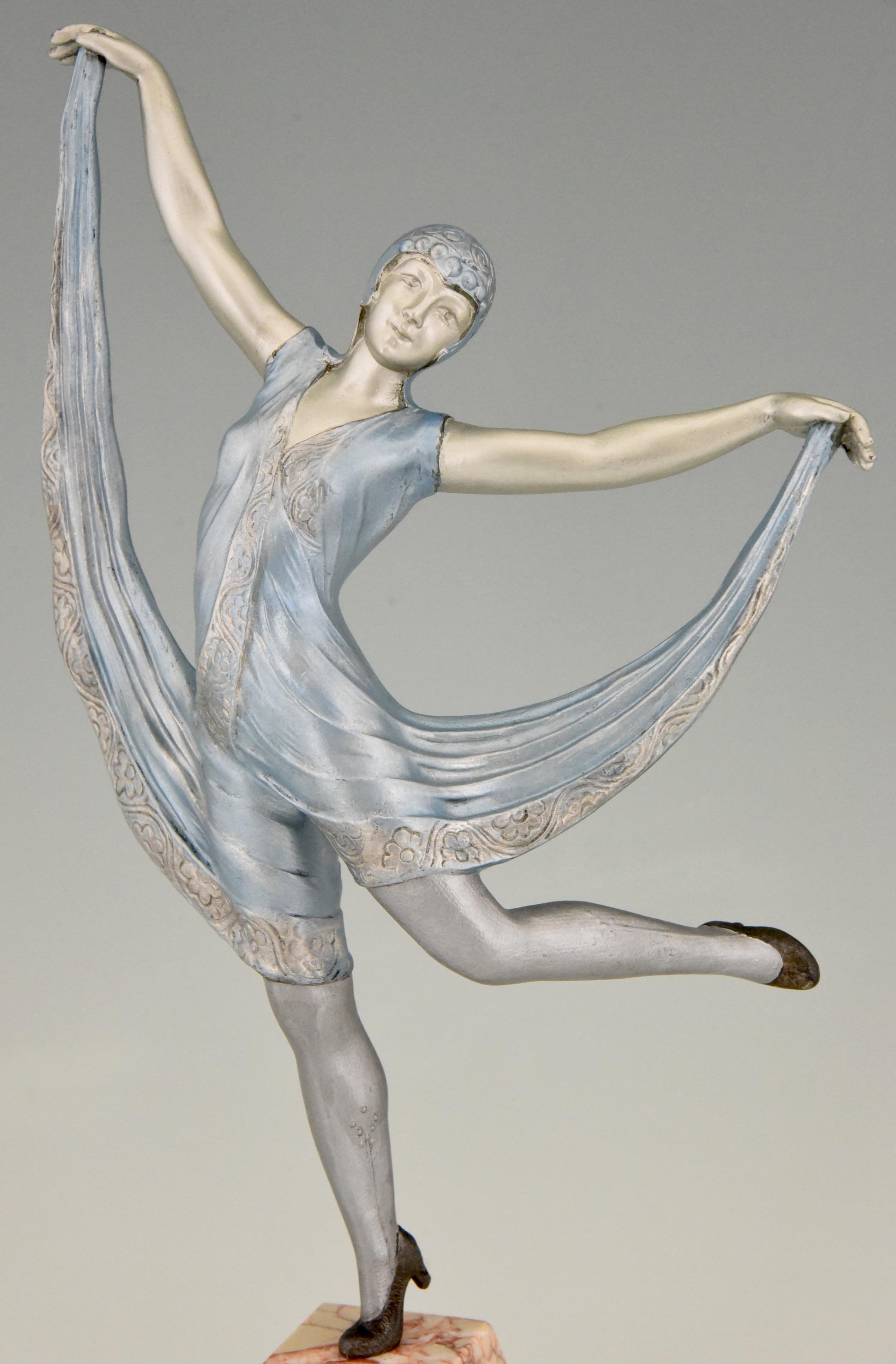 Metal Art Deco Sculpture of a Dancer Limousin, France, 1930