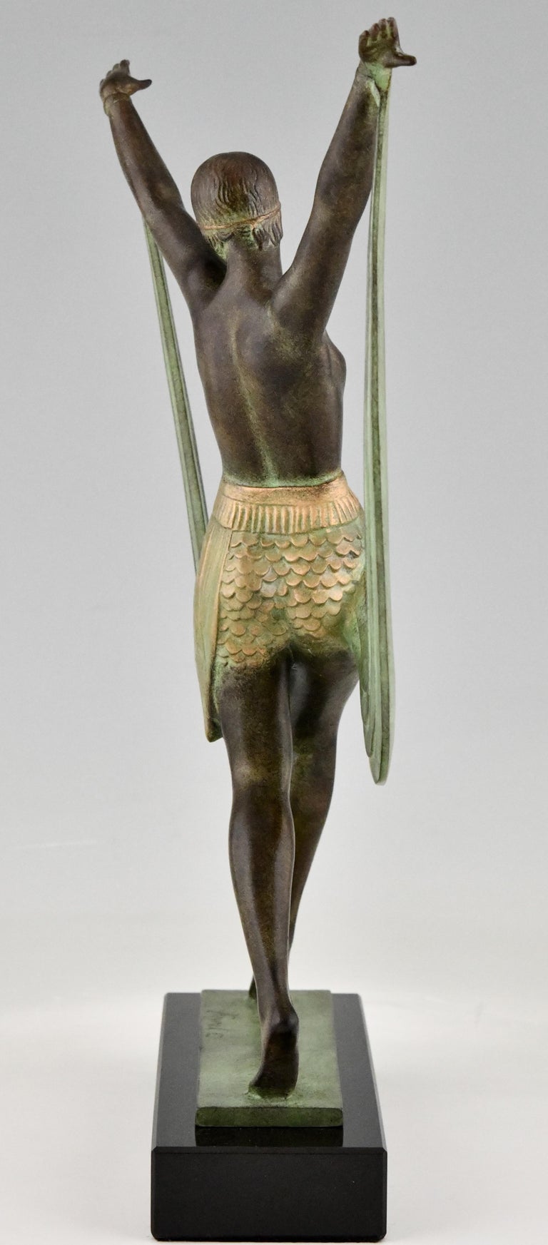 Art Deco Style Sculpture of a Dancer Lysis, Pierre Le Faguays for Max Le Verrier For Sale 1