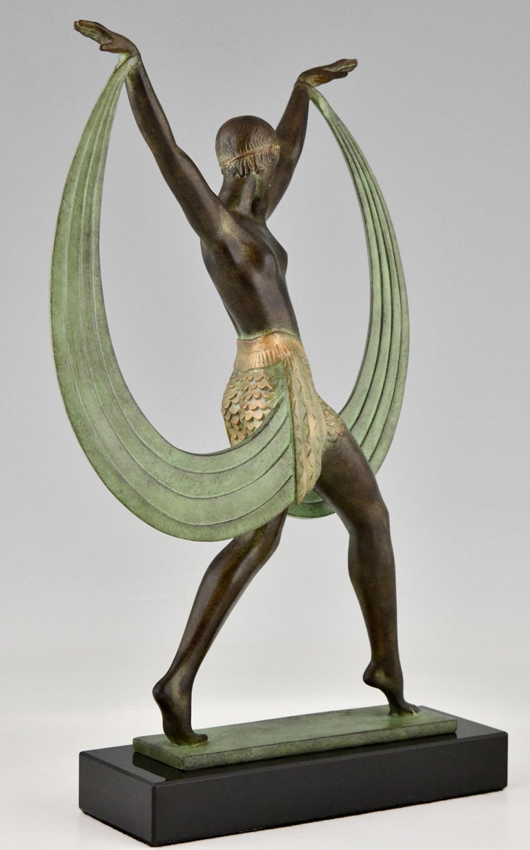 Art Deco Style Sculpture of a Dancer Lysis, Pierre Le Faguays for Max Le Verrier For Sale 2