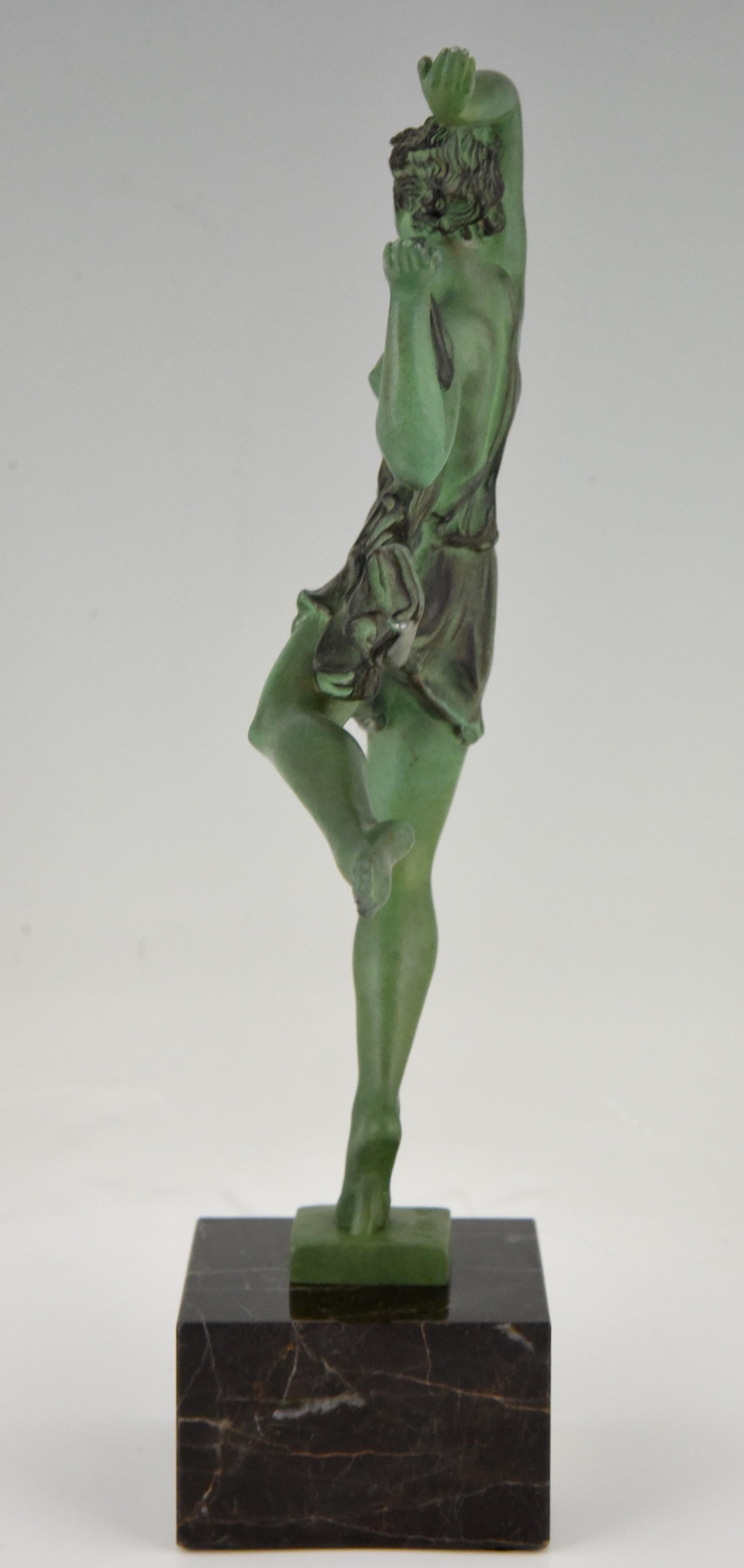 20th Century Art Deco Sculpture of a Female Dancer Fayral Le Faguays for Max Le Verrier, 1930