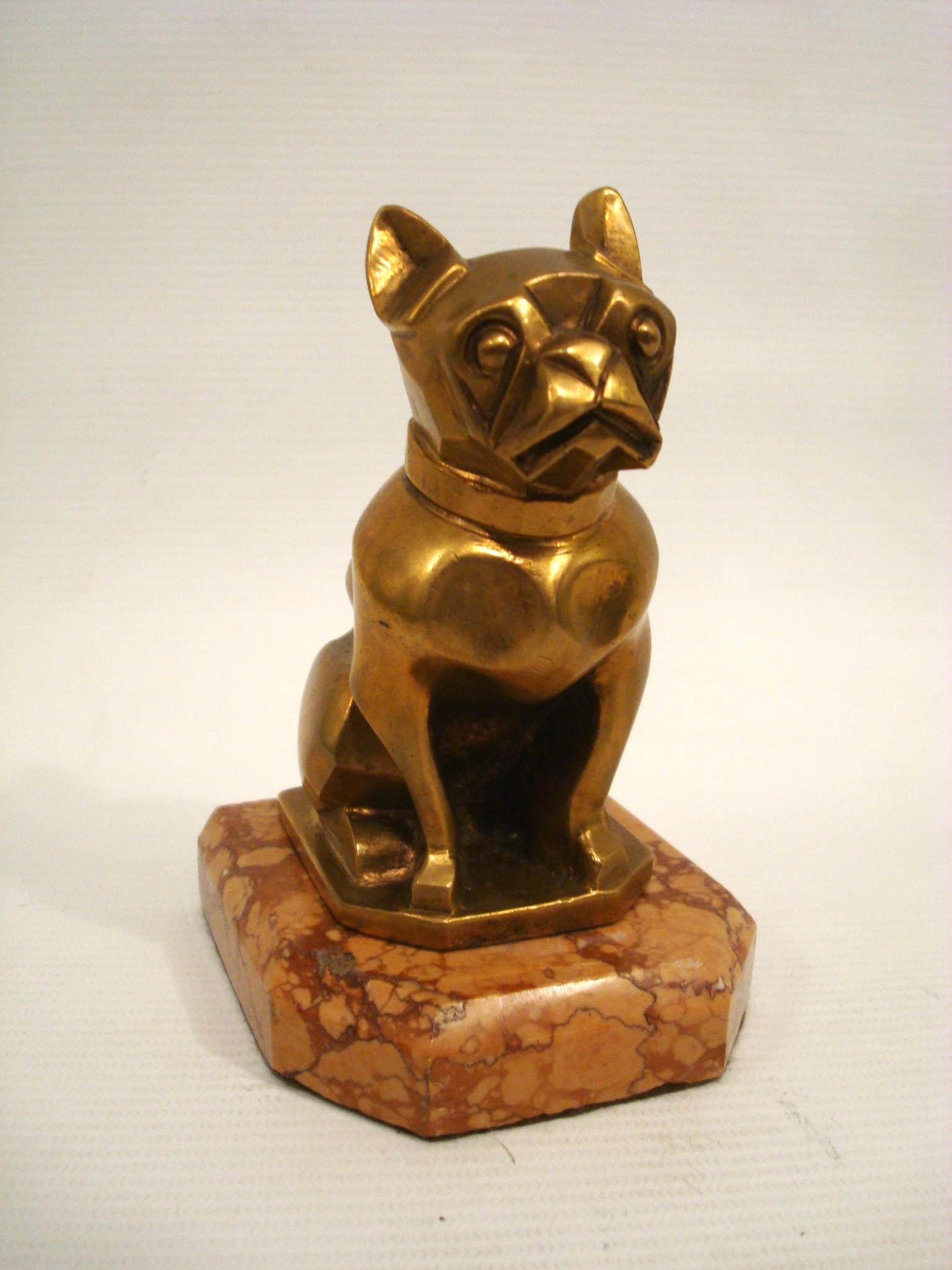 Art Deco Sculpture of a French Bulldog Bookend or Paperweight, France, 1920s In Good Condition For Sale In Buenos Aires, Olivos