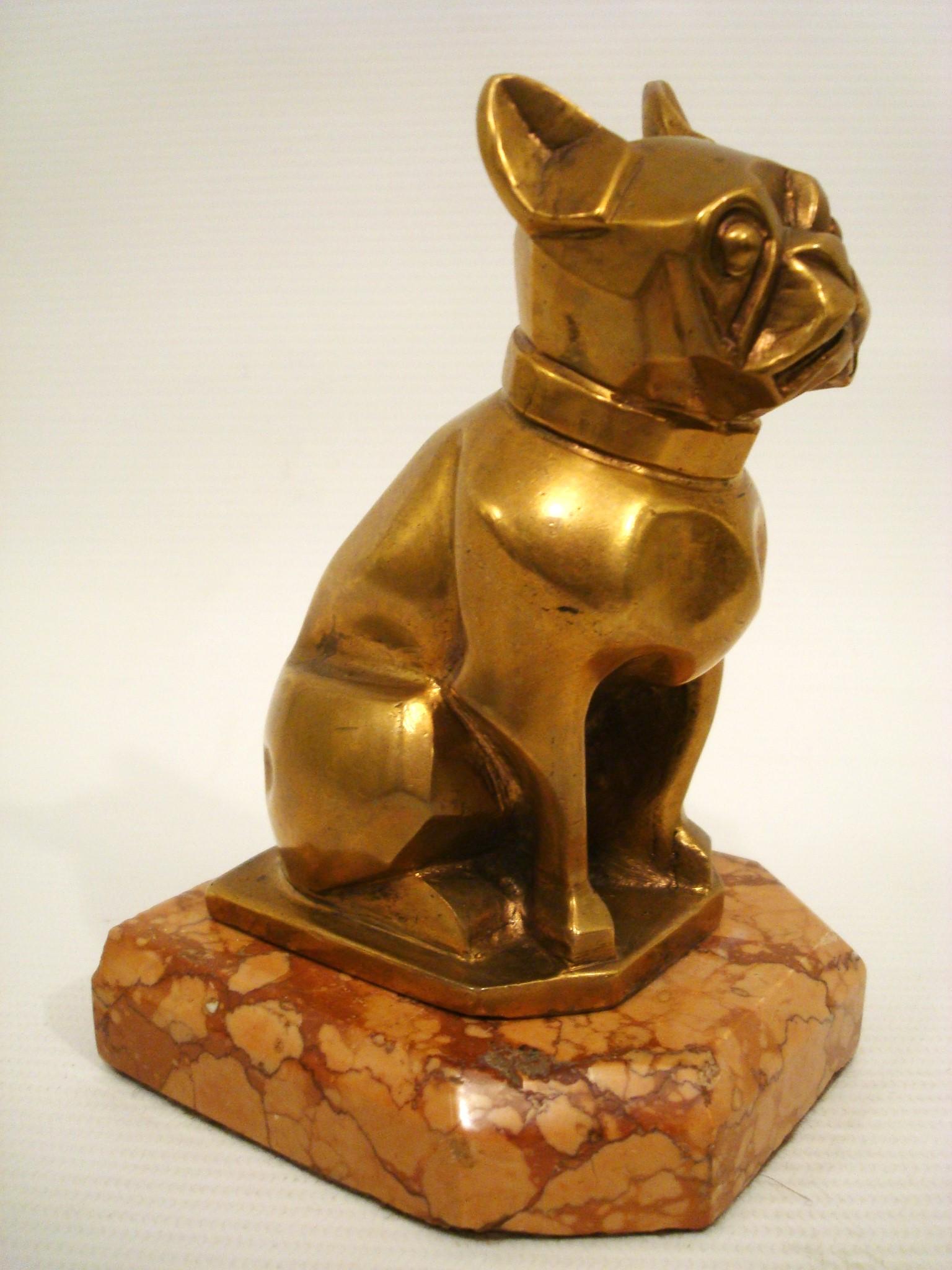 Art Deco Sculpture of a French Bulldog Bookend or Paperweight, France, 1920s For Sale 2