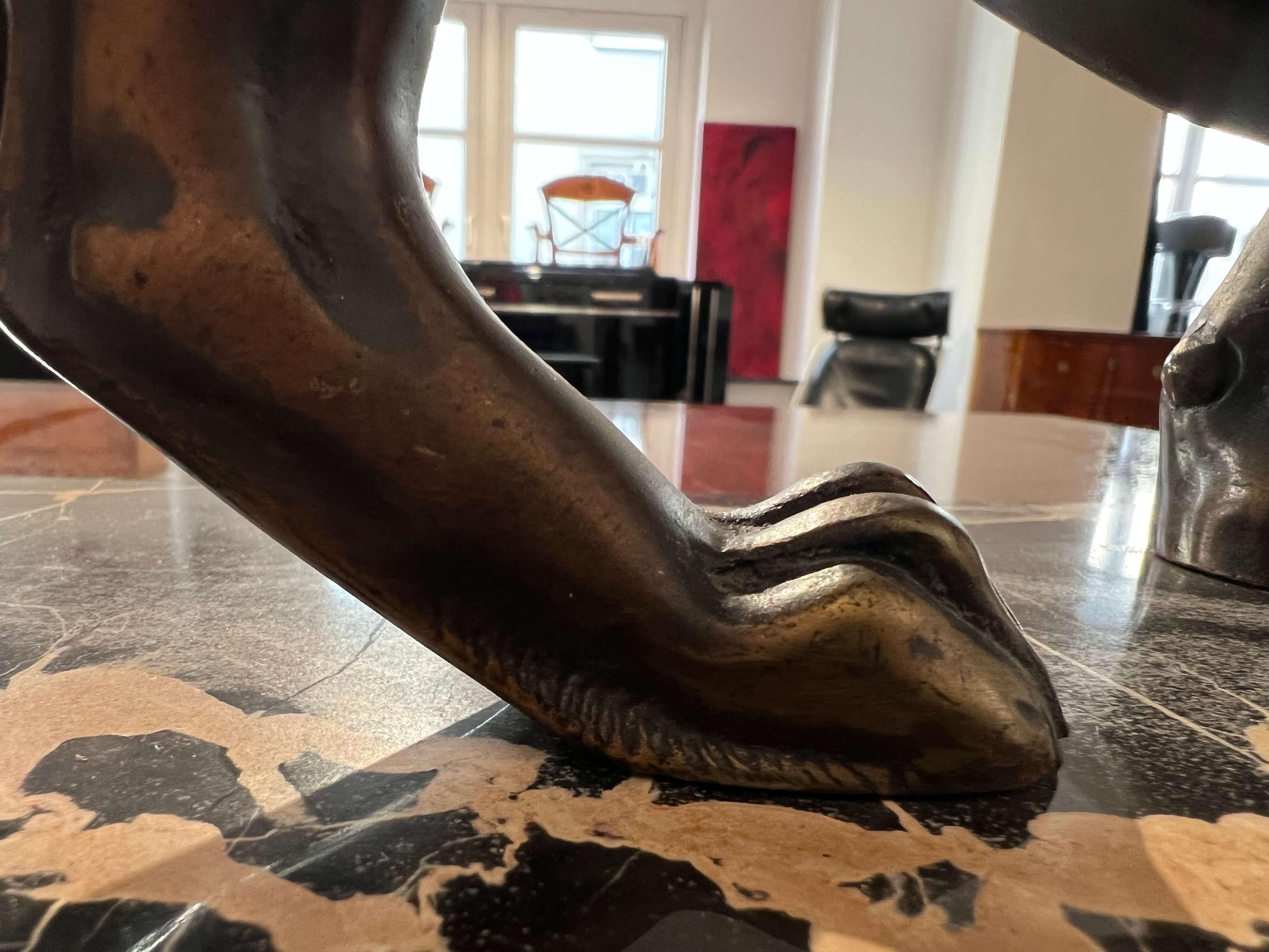Art Deco Sculpture of a Panther, Bronze Cast, Marble, France circa 1930 10