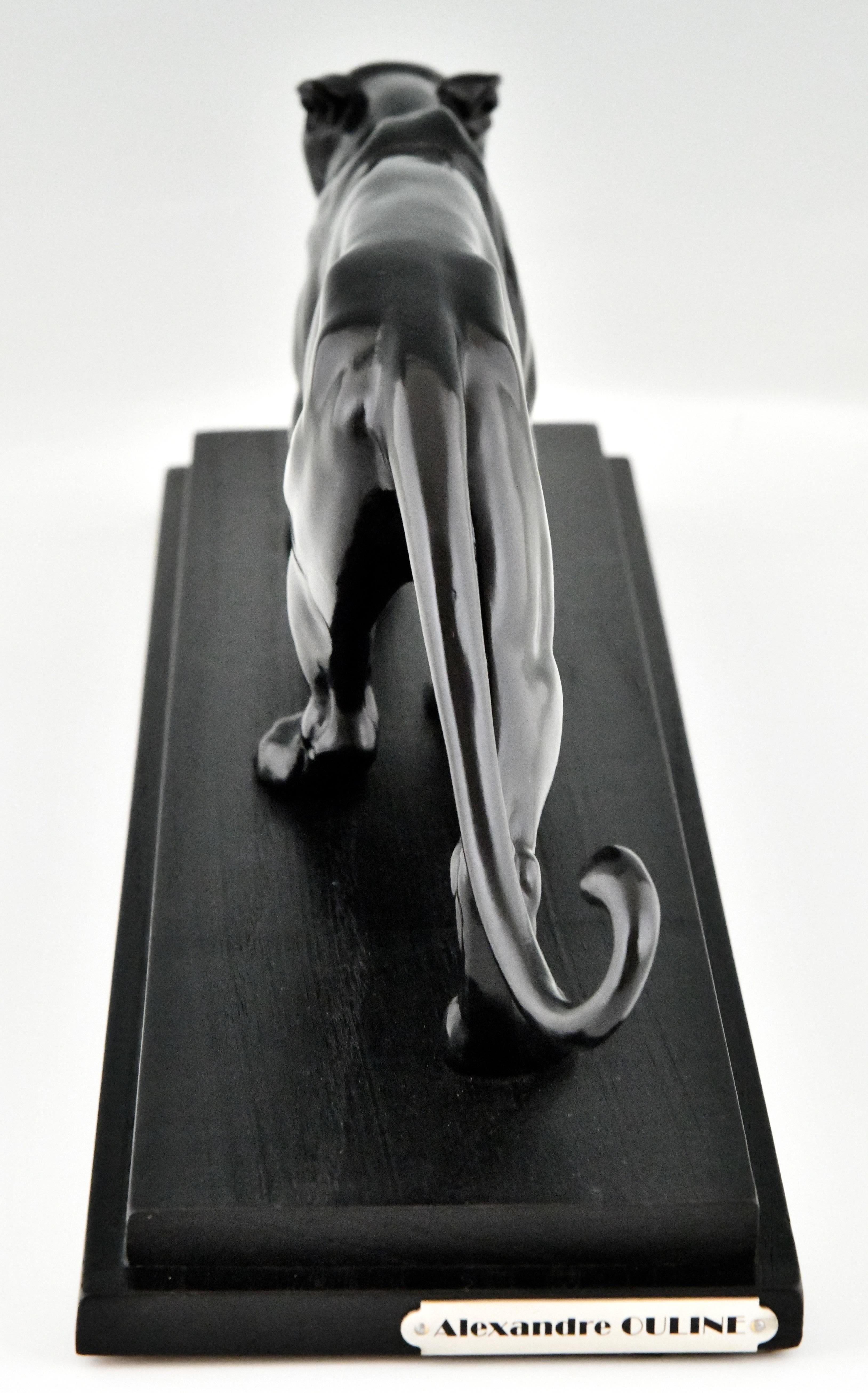 Art Deco Sculpture of a Panther by Alexandre Ouline, France 1930 1