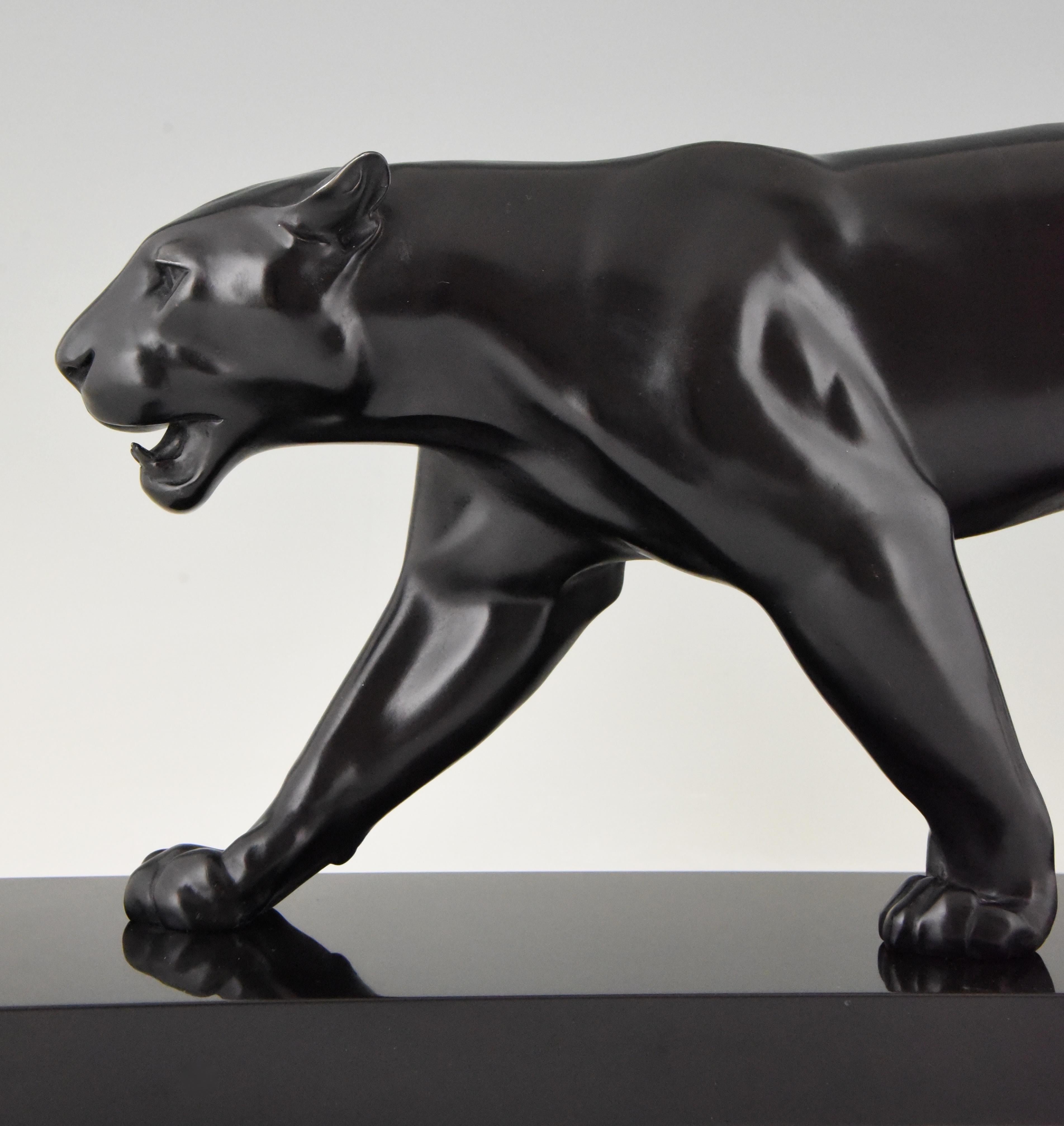 Art Deco Sculpture of a Panther Max Le Verrier, 1930 5