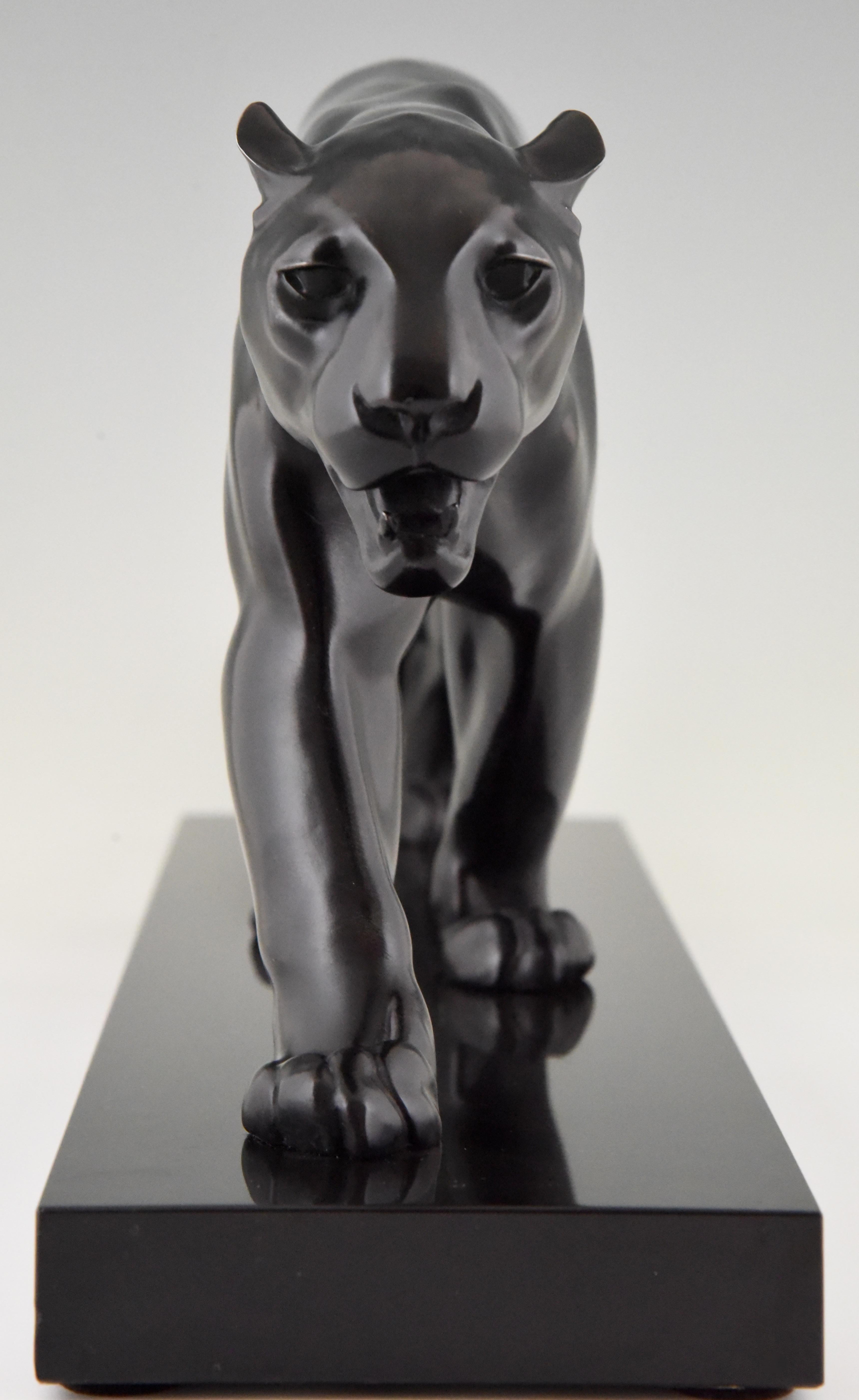 French Art Deco Sculpture of a Panther Max Le Verrier, 1930